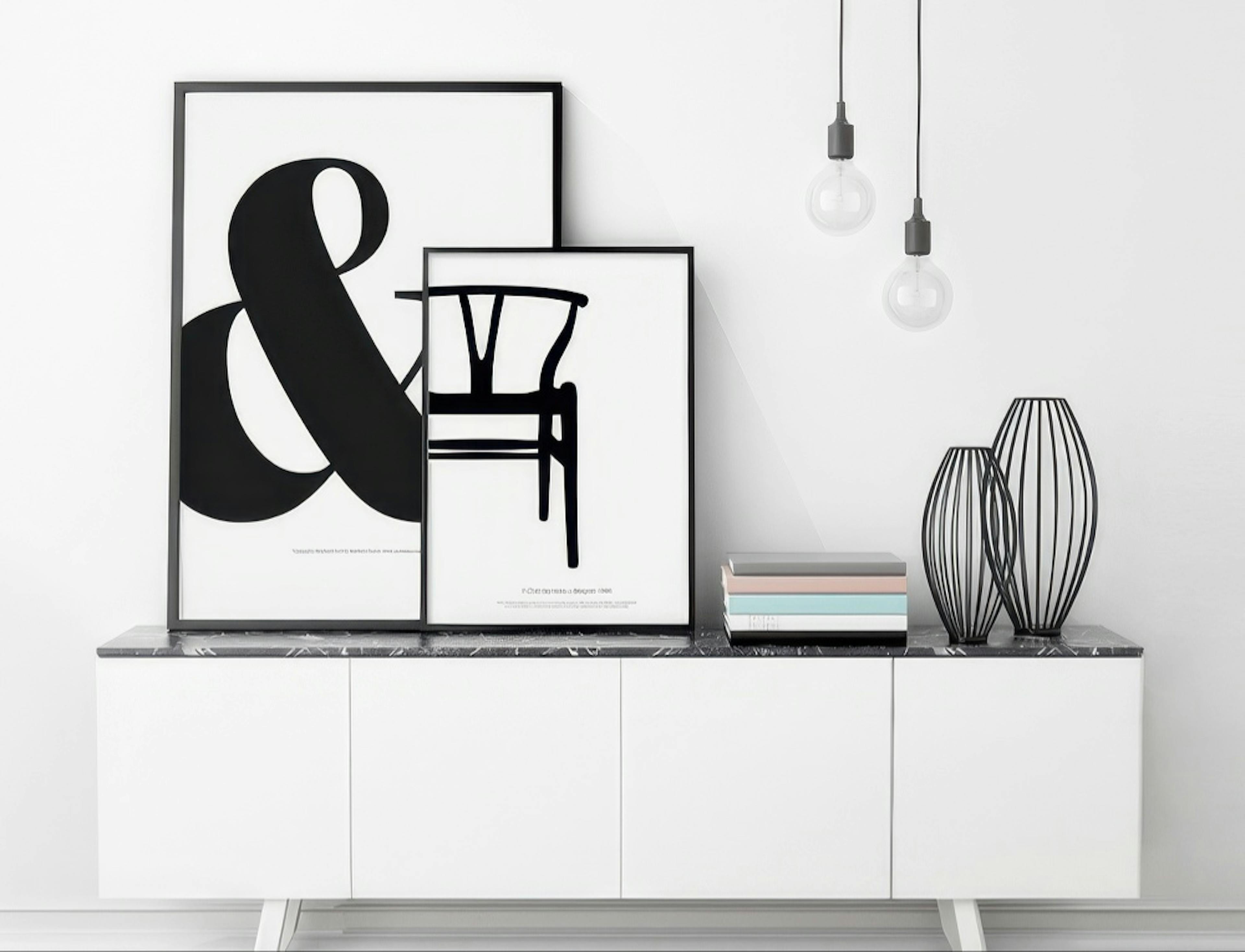 Y Chair Noir Et Blanc, Posters