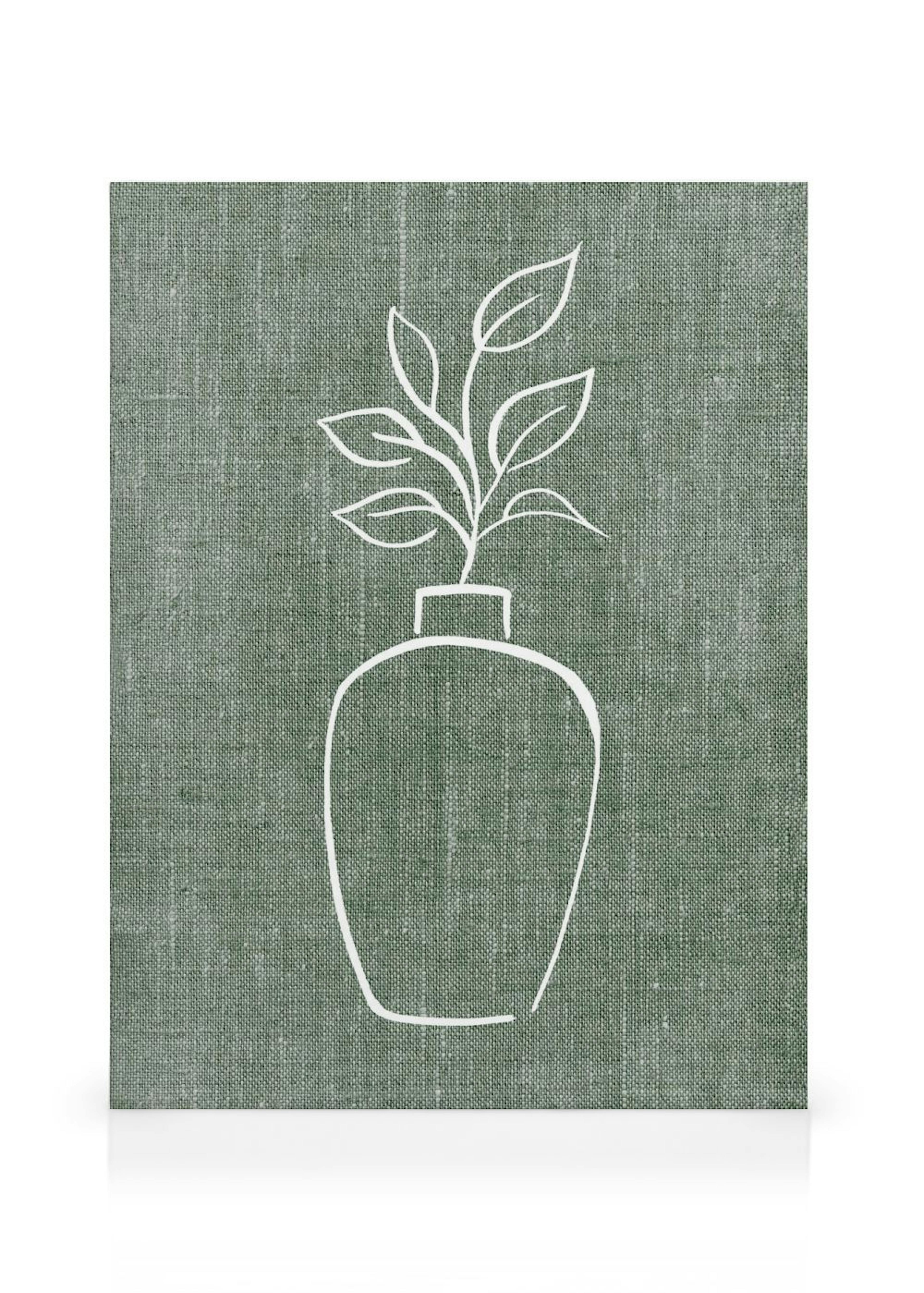 Green Linen Vase Canvas print