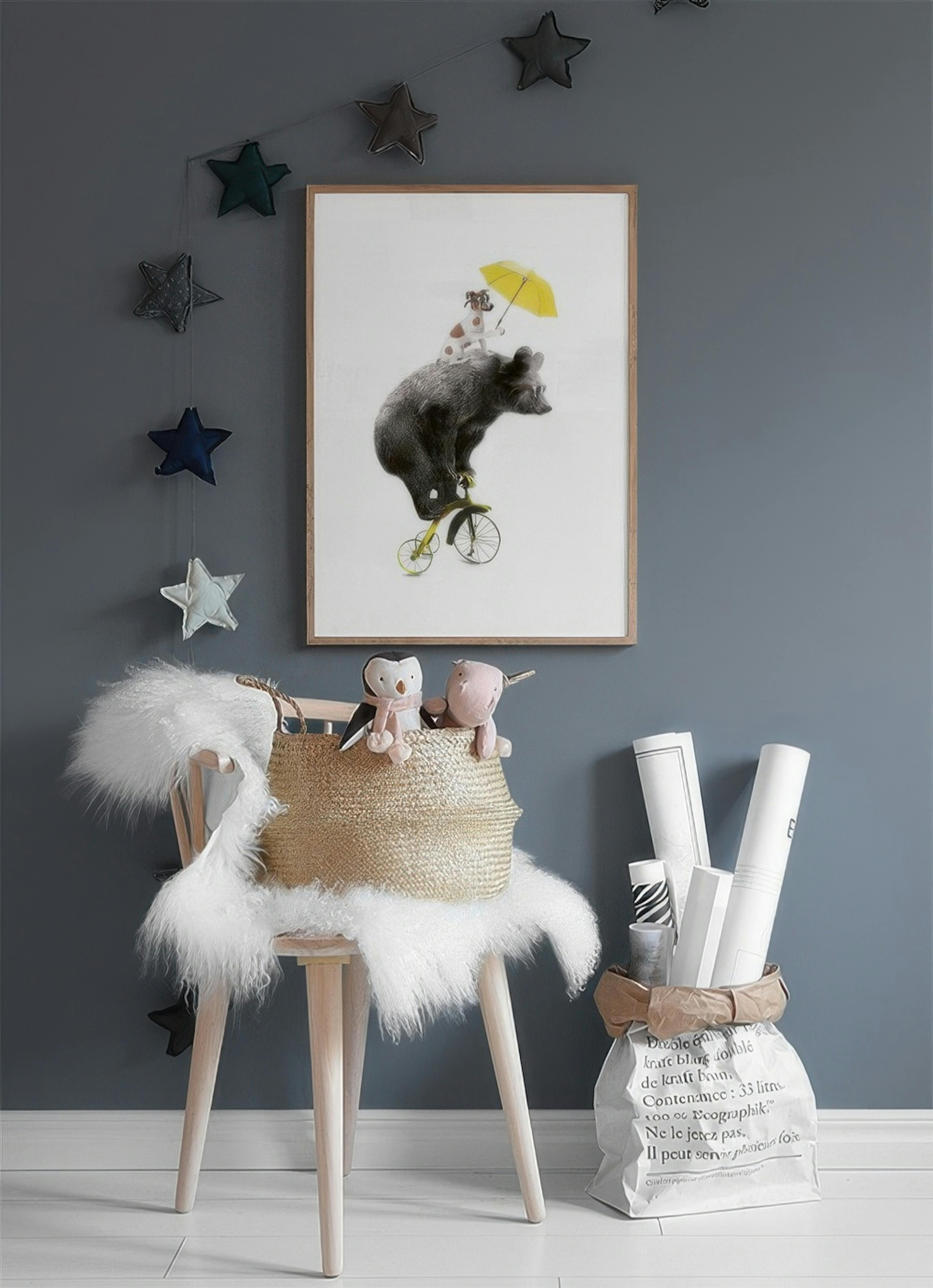 Bear On Yellow Bike, Plakat