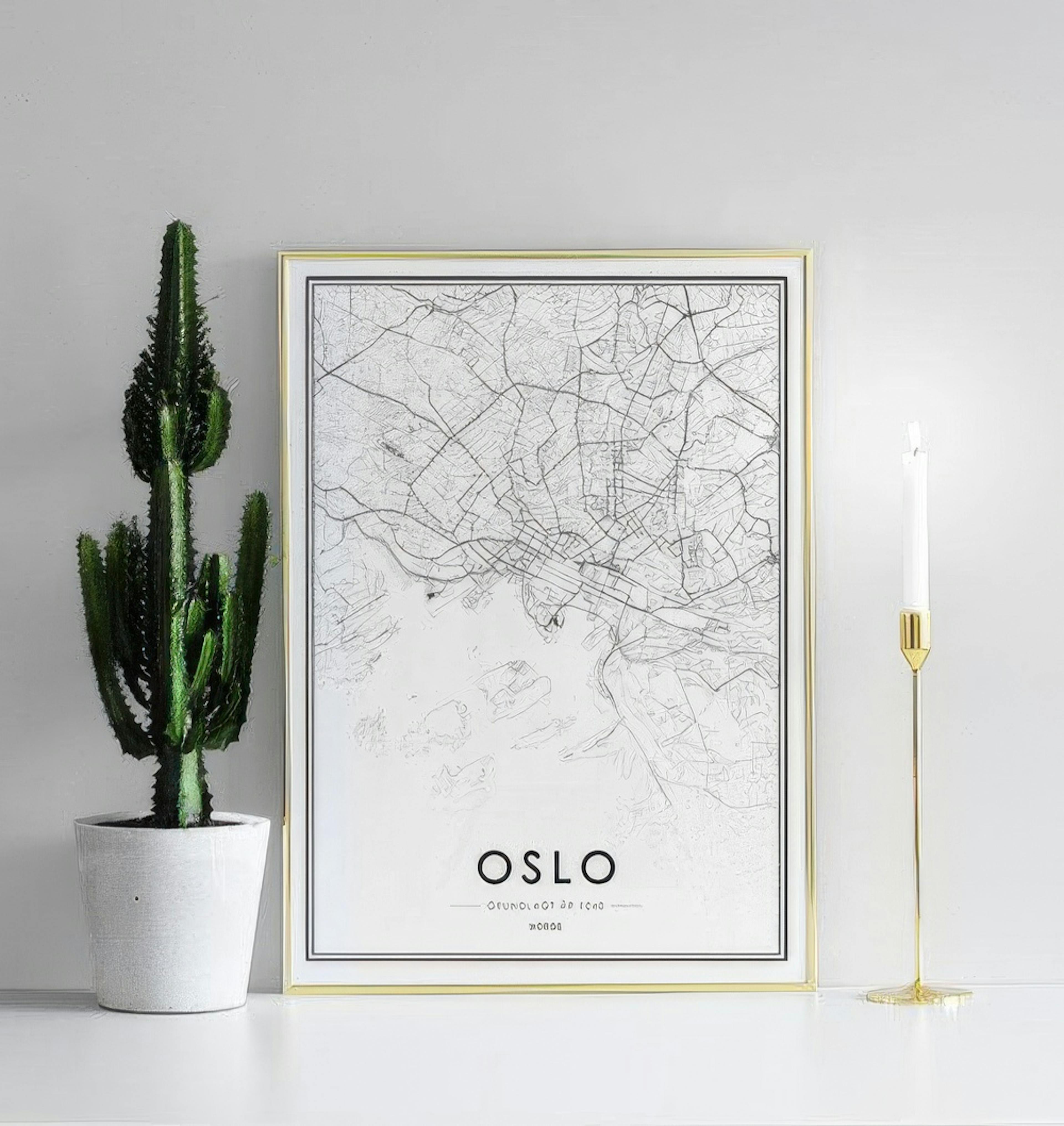 Oslo Map B&W Poster
