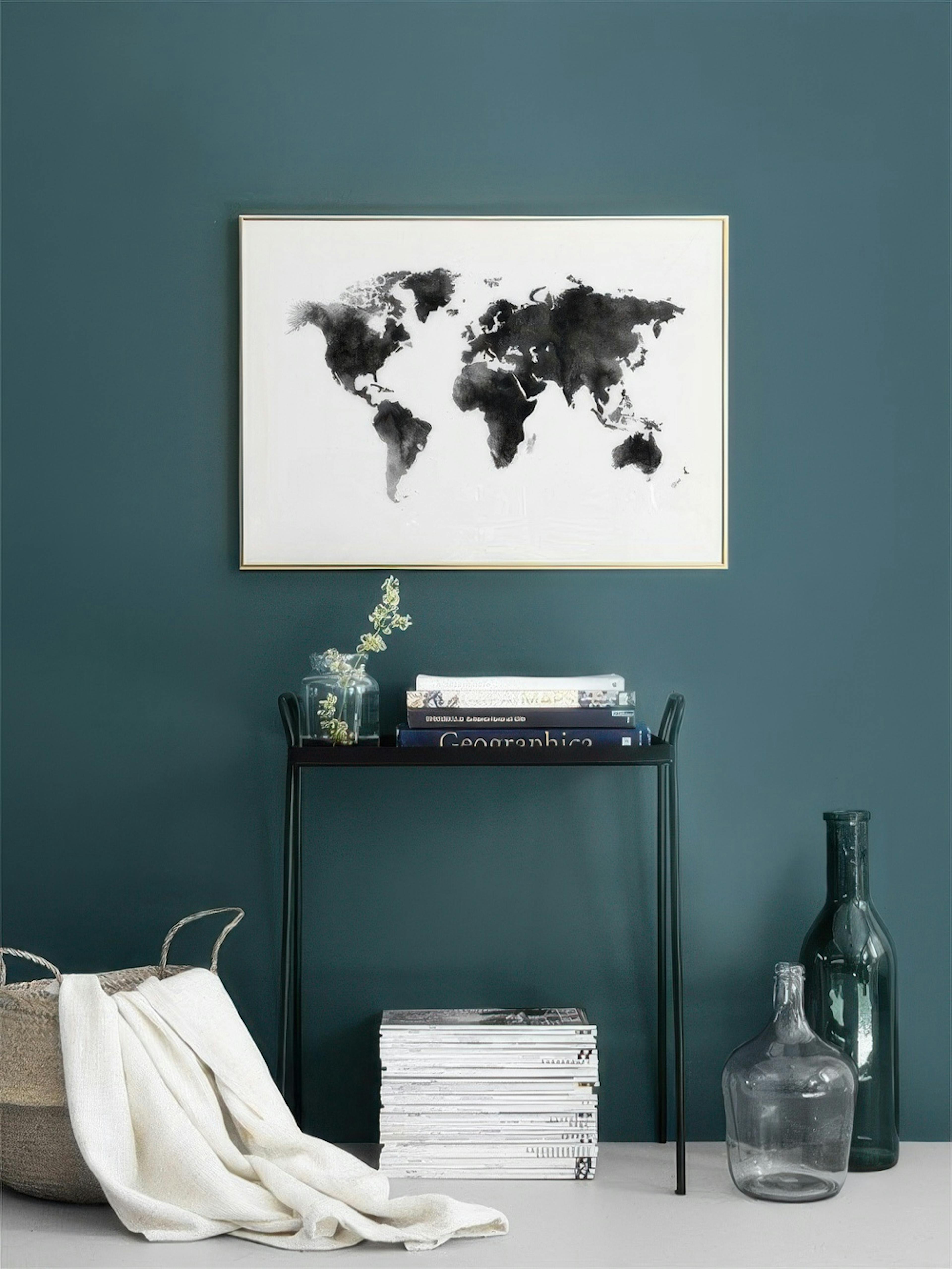 World Map Watercolor Poster
