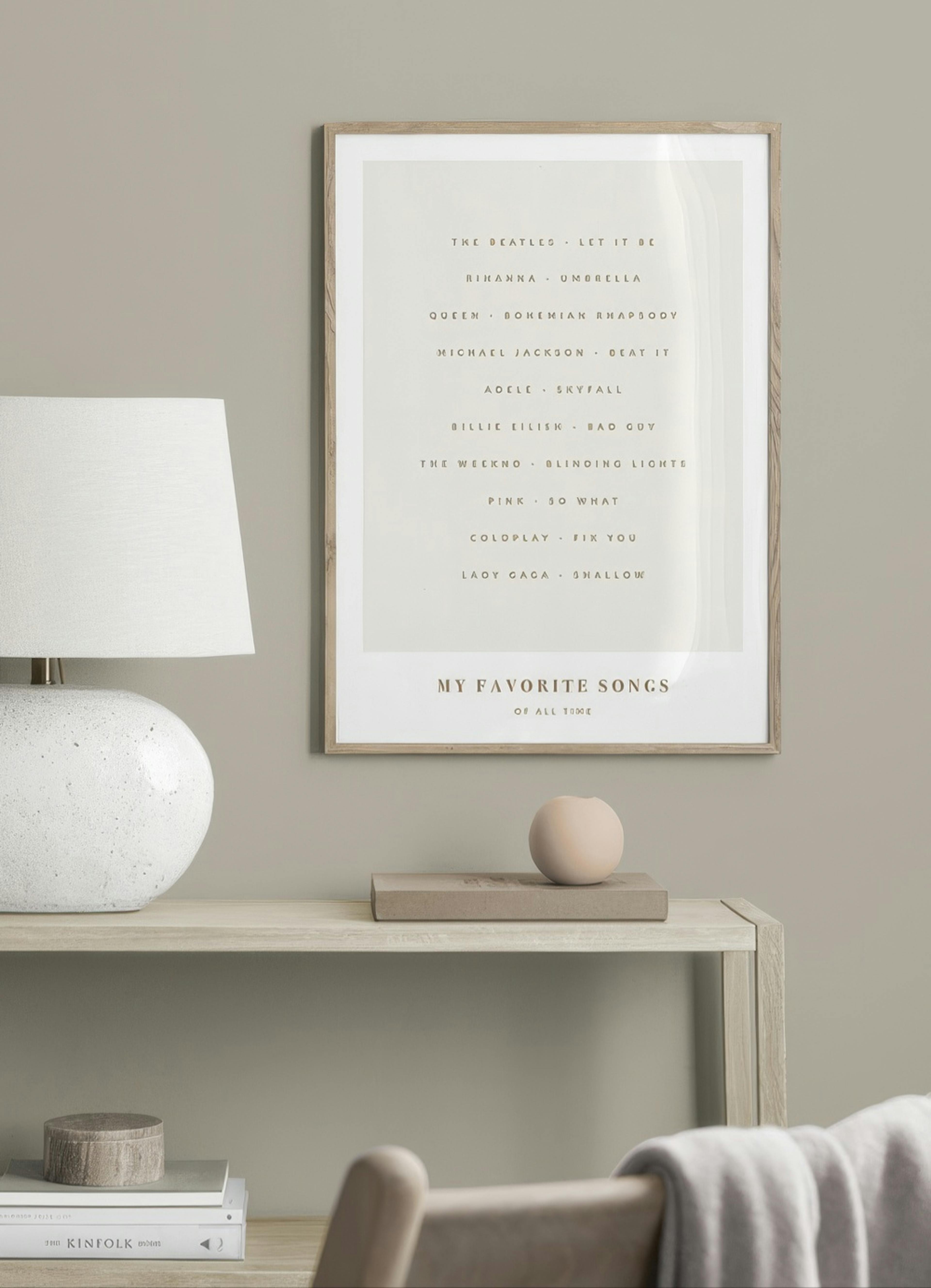 My Favorite Songs Beige Personal Affiche