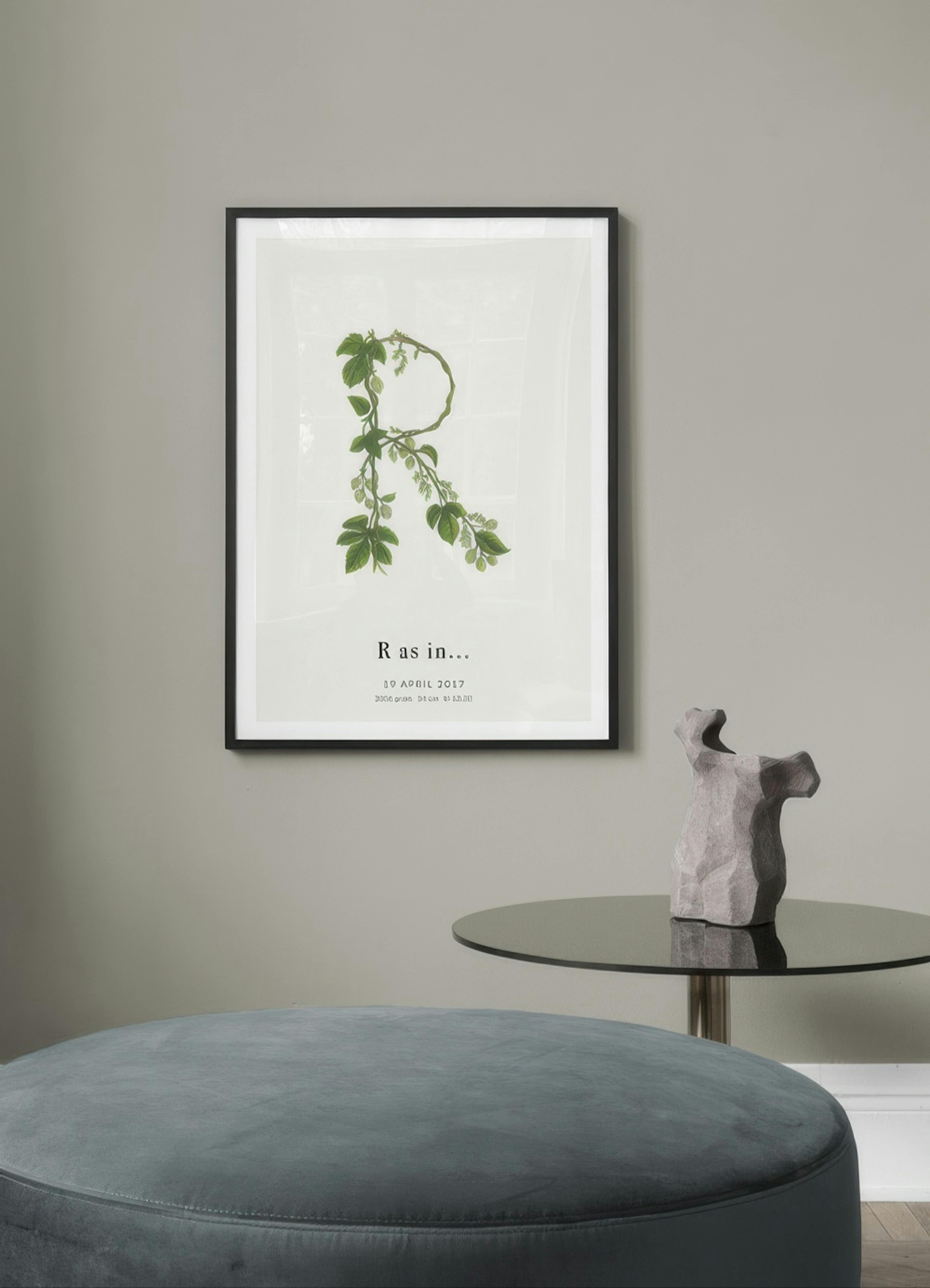 Botanic Letter R Personal Affiche