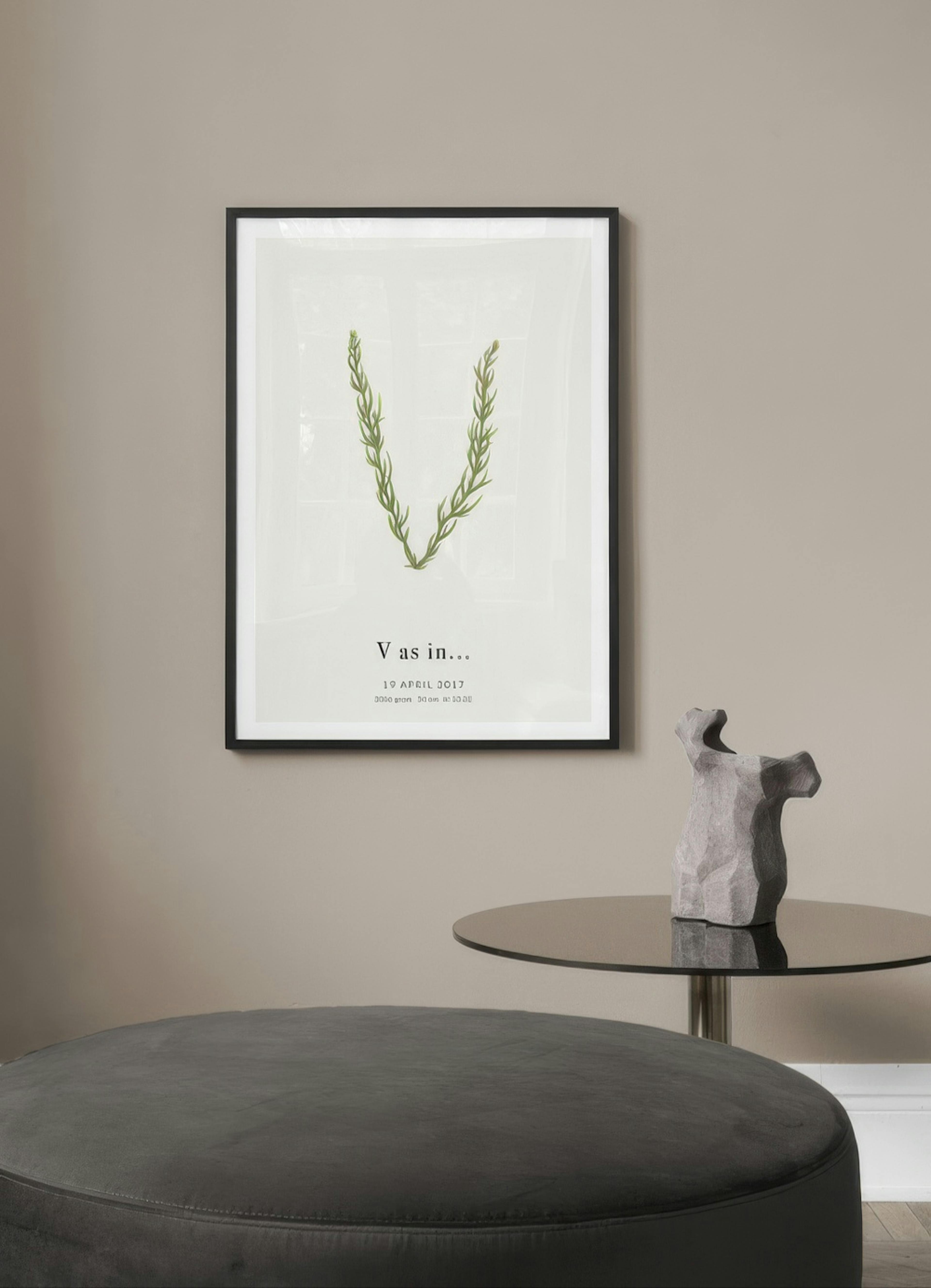 Botanic Letter V Personal Plakát