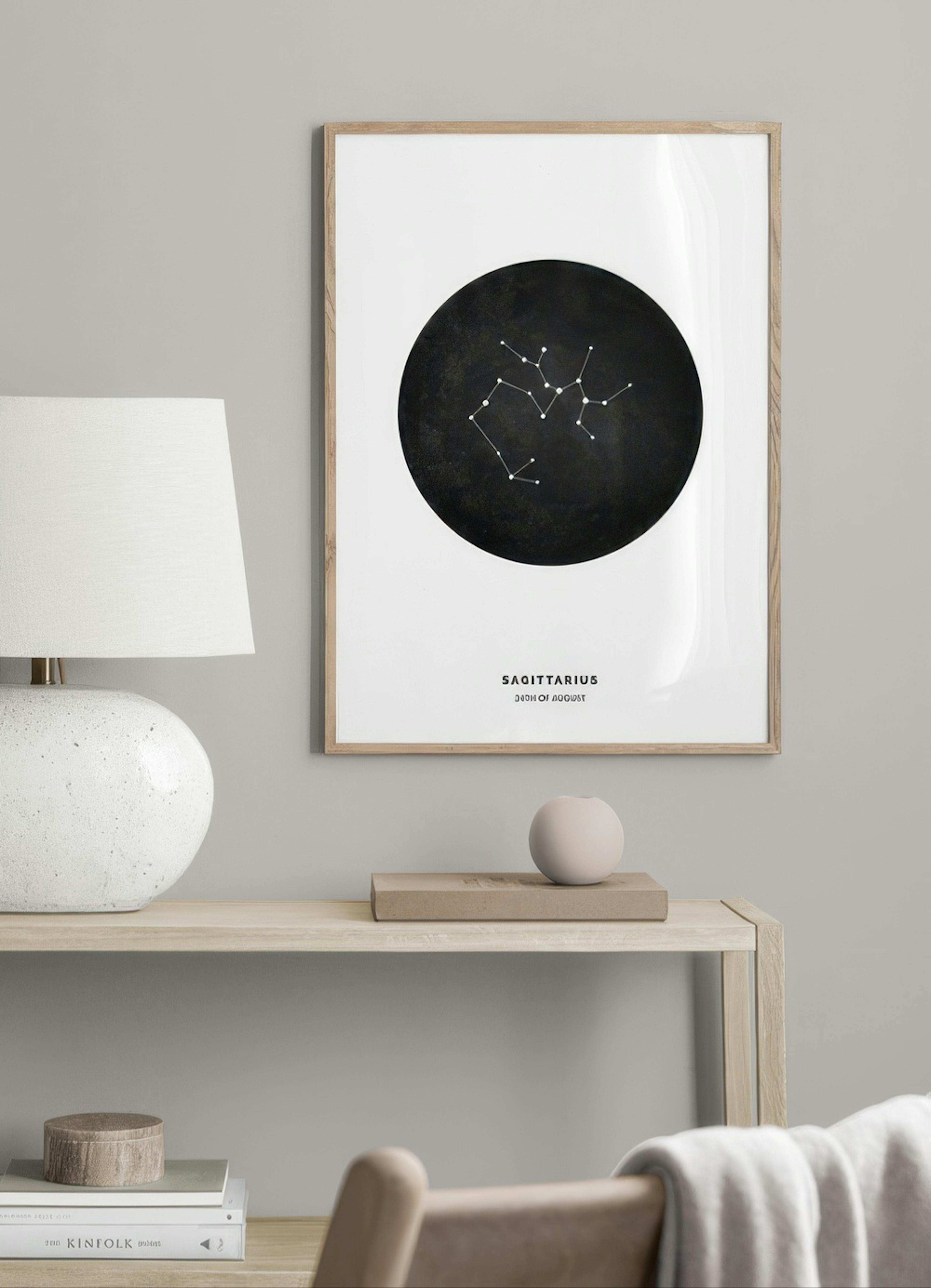 Star Sign Black Sagittarius Personal Poster