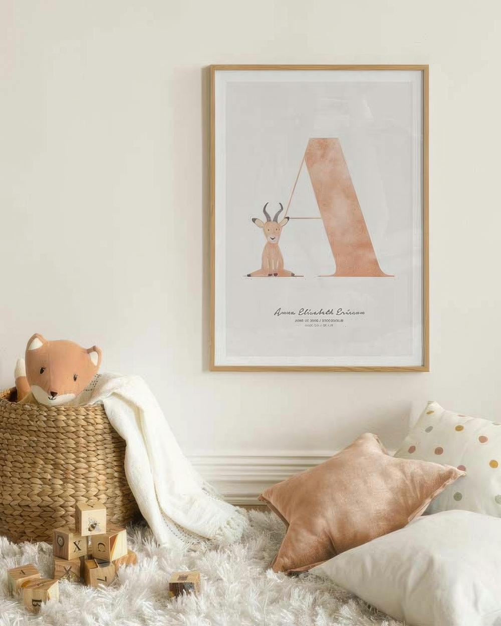 Kids Letter A Personal Poster Dieren Alfabet Poster Desenio BE