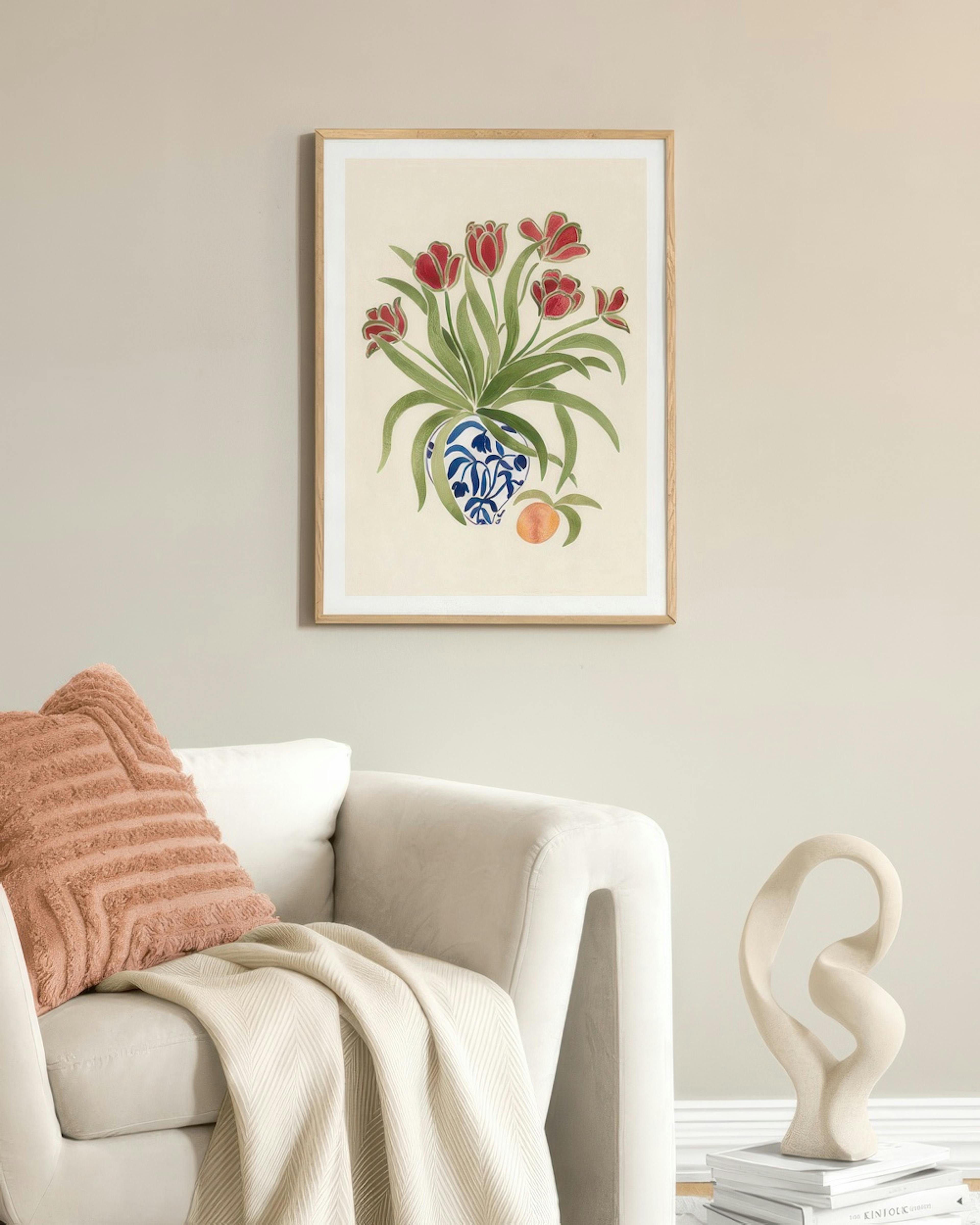La Poire - Red Tulips Print