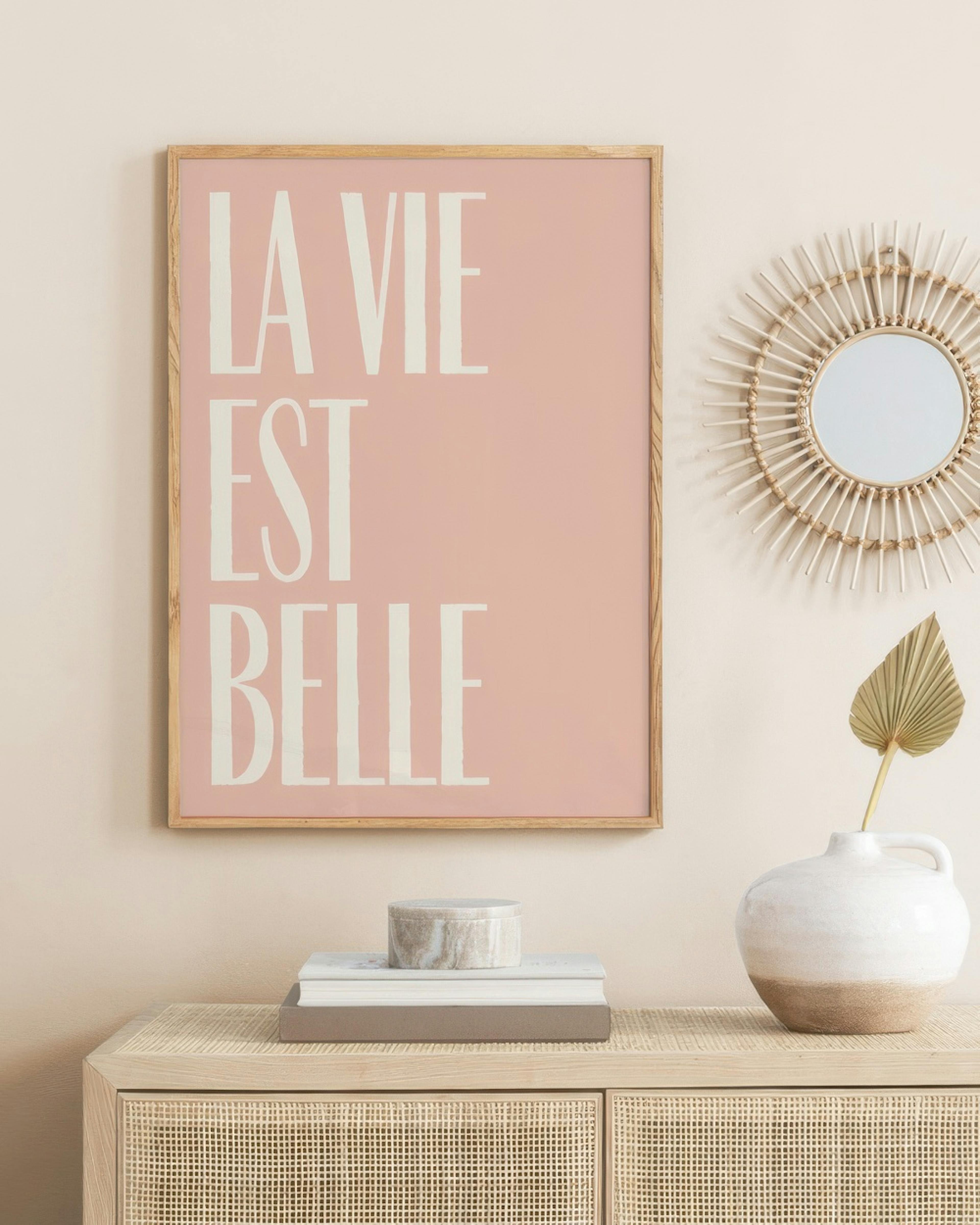 La Vie Est Belle Text Print