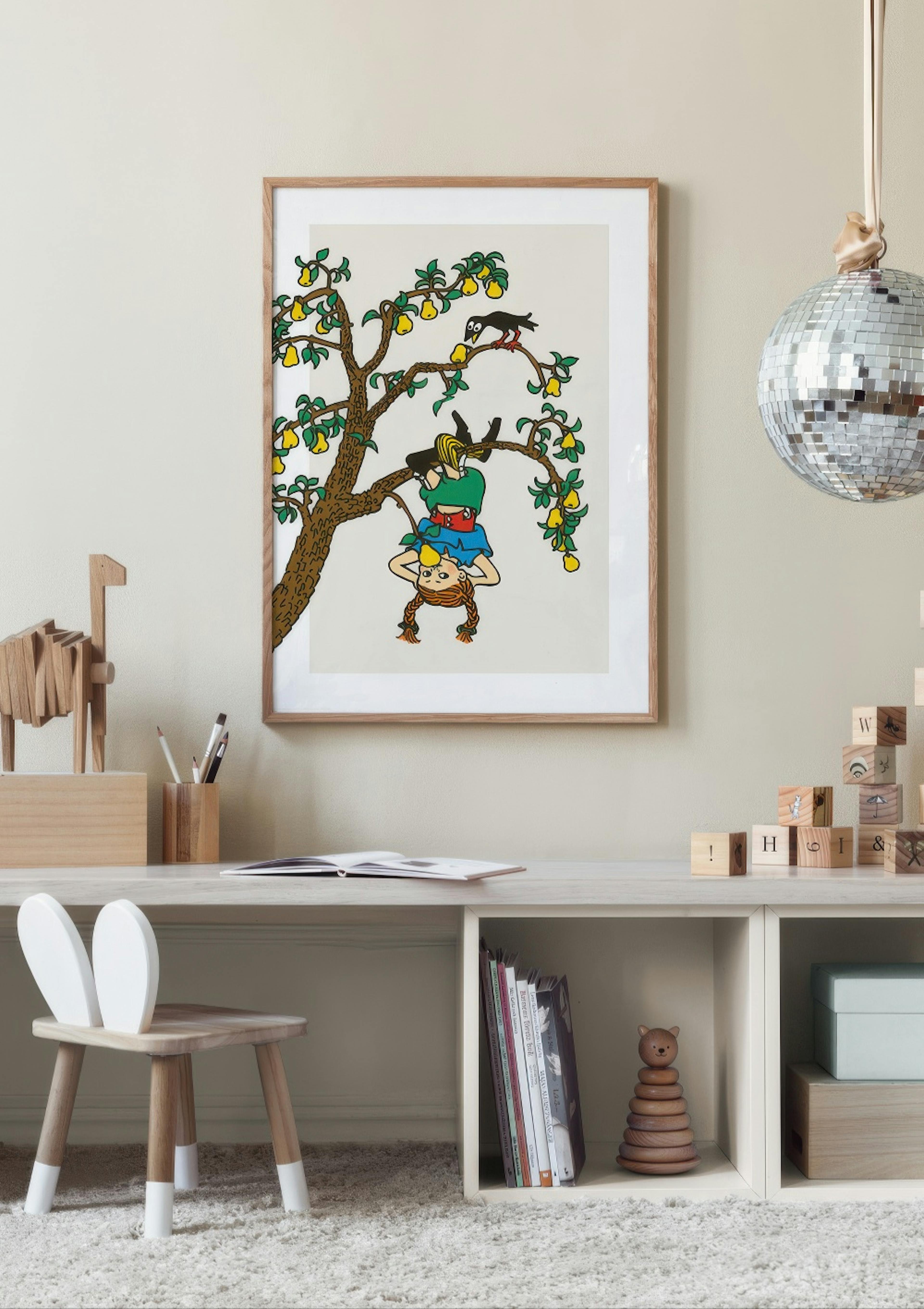 Pippi Longstocking in the Tree Print