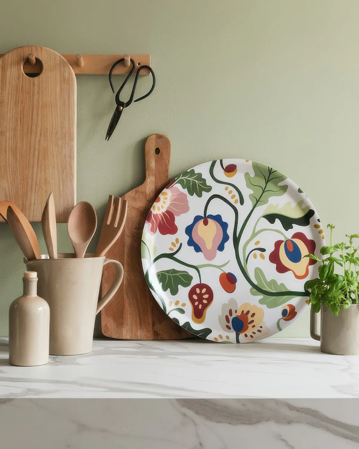 Colorful Garden Round Tablett