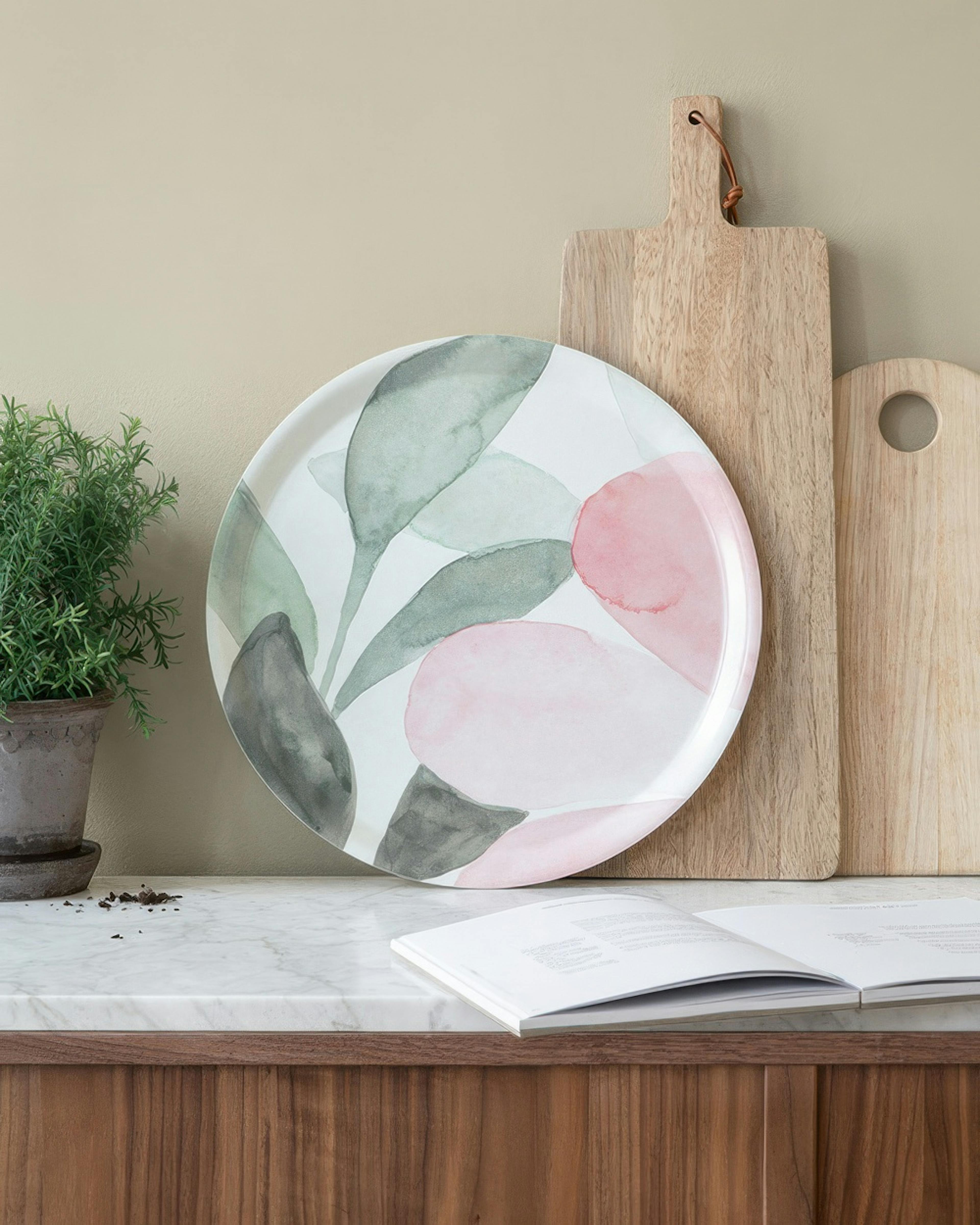 Pink Floral Tabuleiro