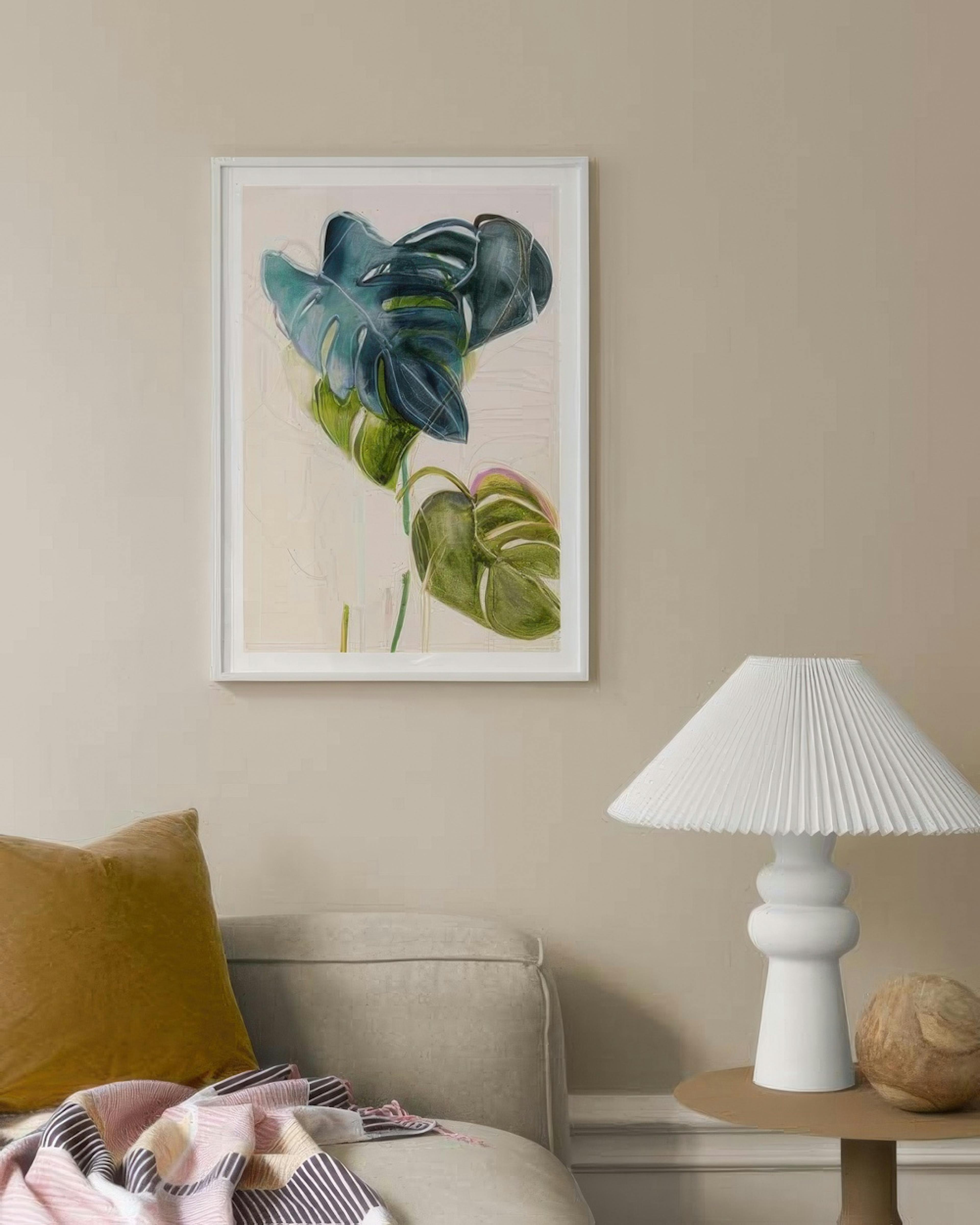 Leigh Viner - Blue Monstera Plakát