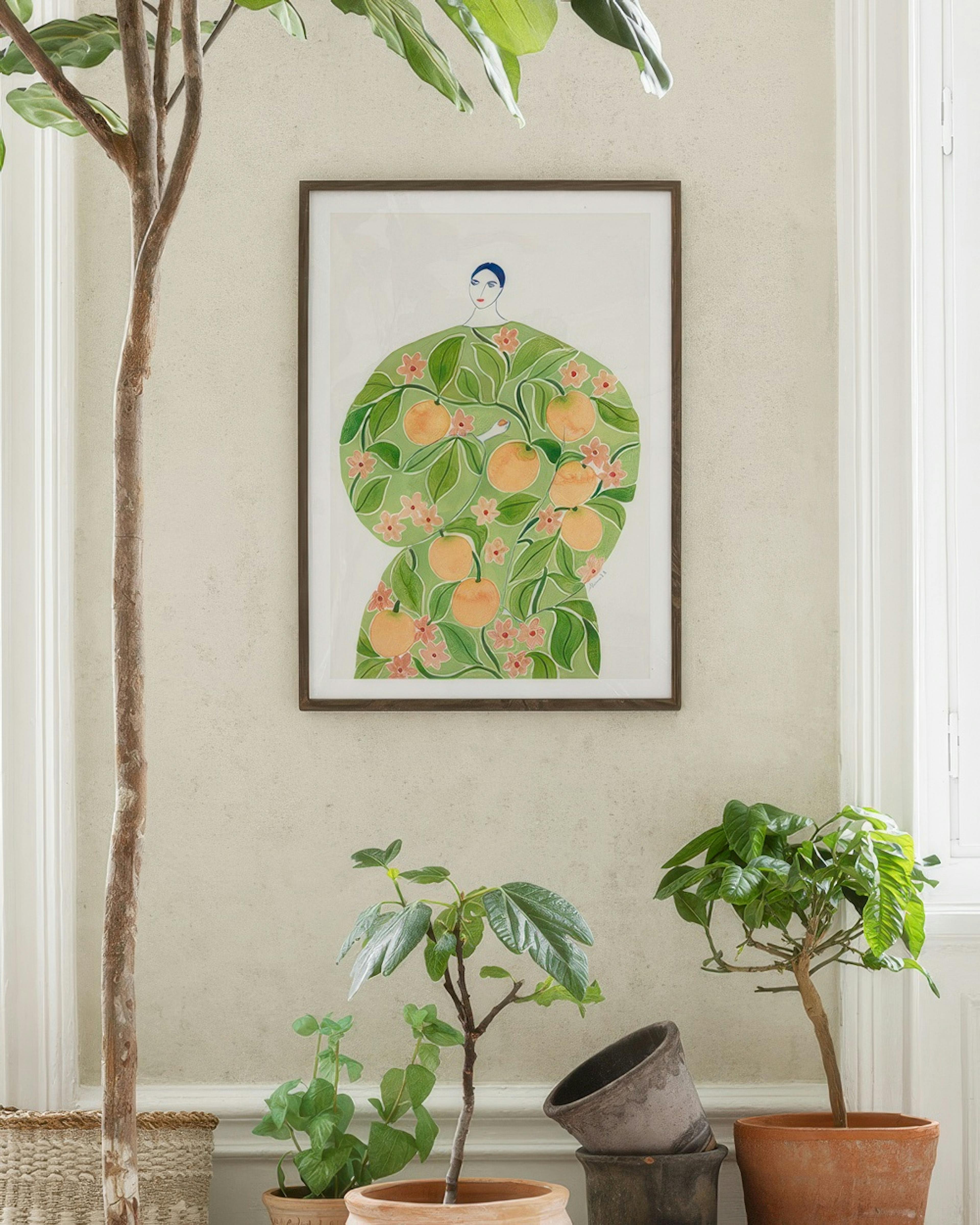 La Poire - Apricot Coat Print