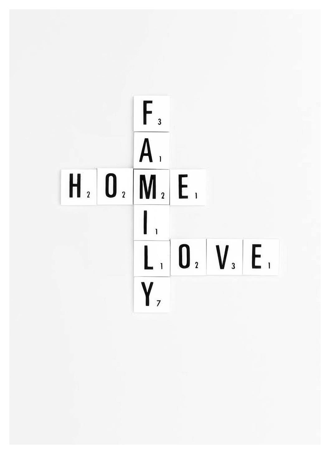 Family Scrabble Poster (30x40 cm) - Posters met tekst