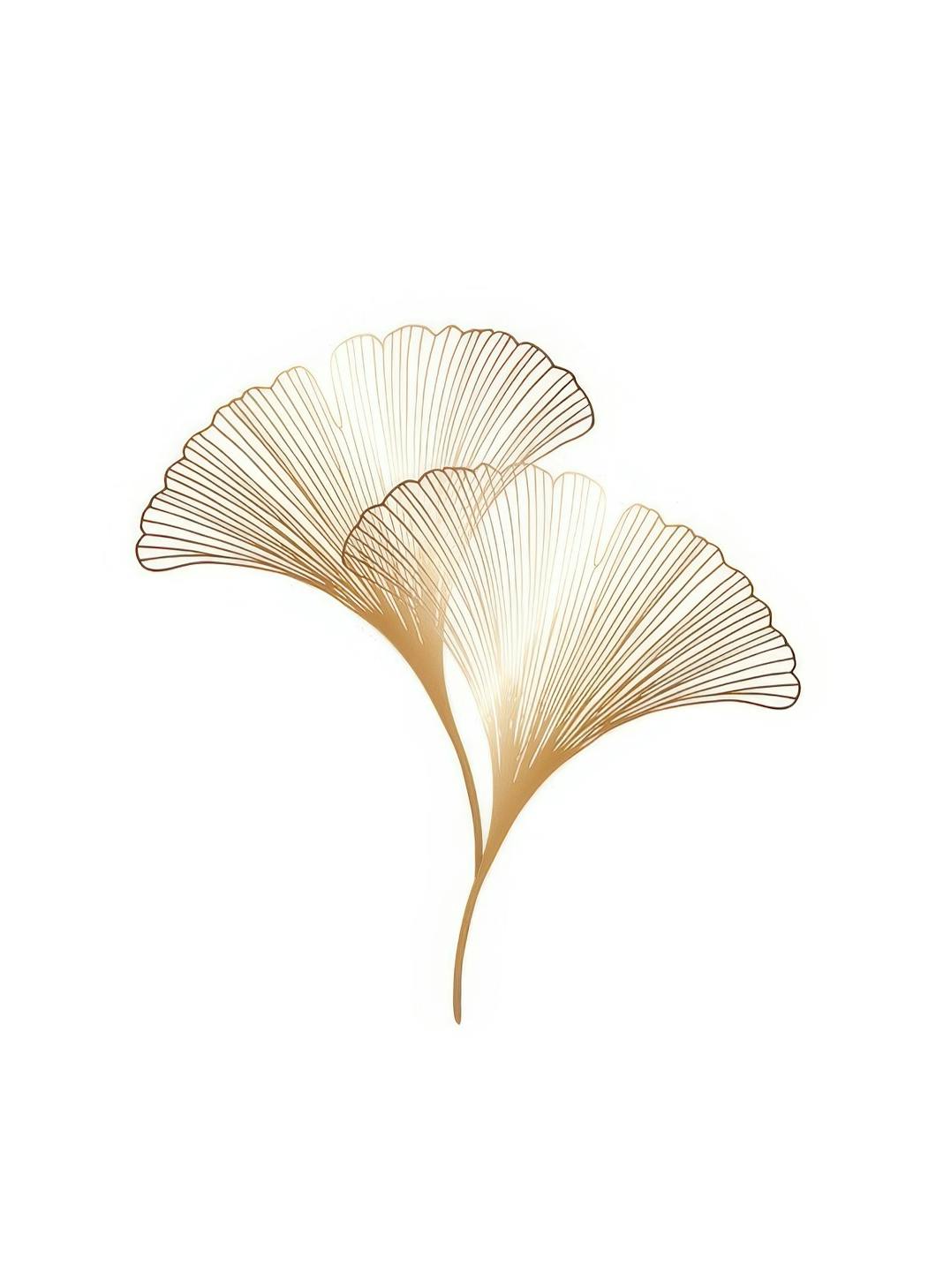 Ginkgo Leaves Gold Poster (21x30 cm)
