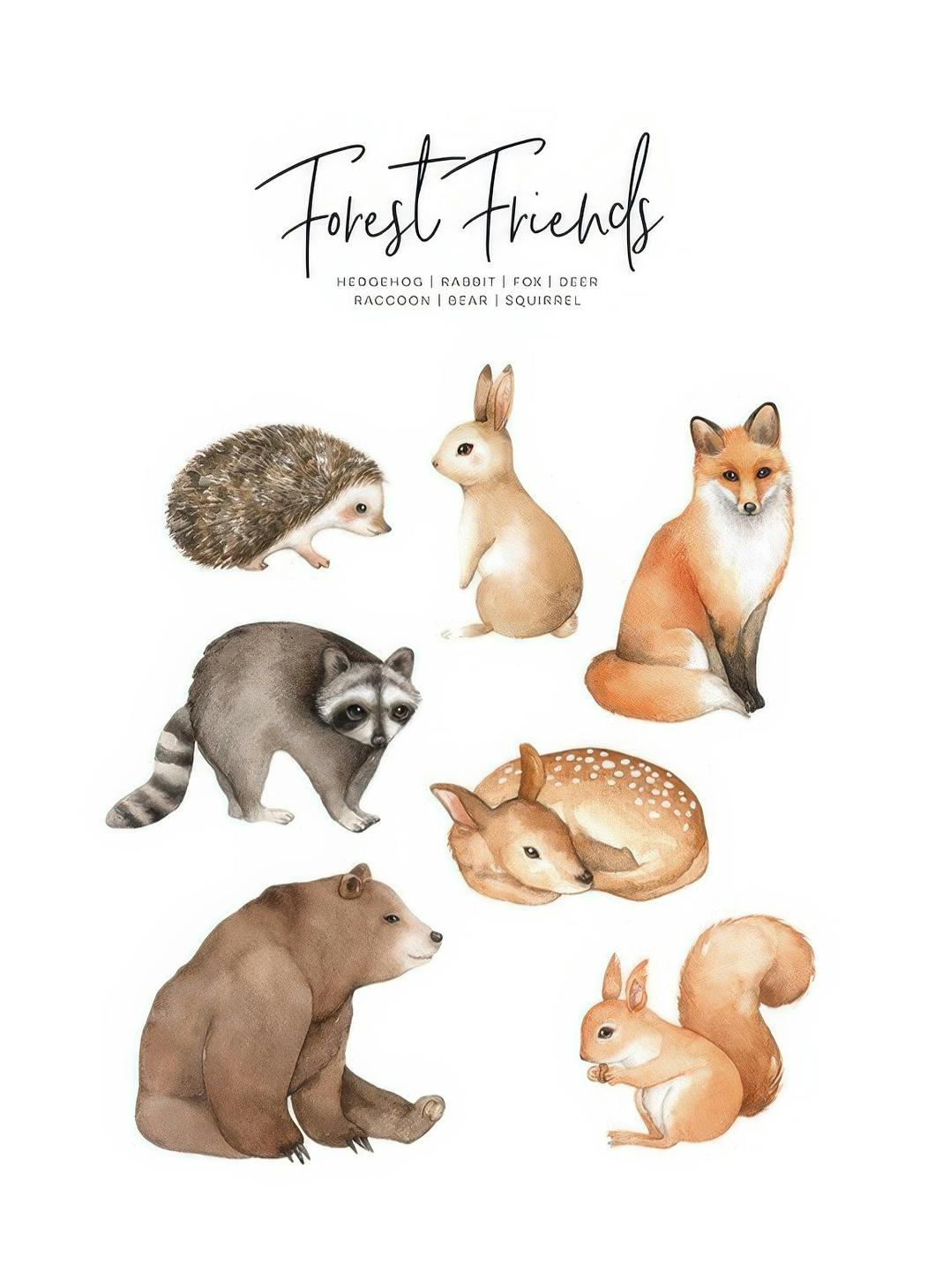 Prints - Forest Animals Print (21x30 cm) - Kids wall art
