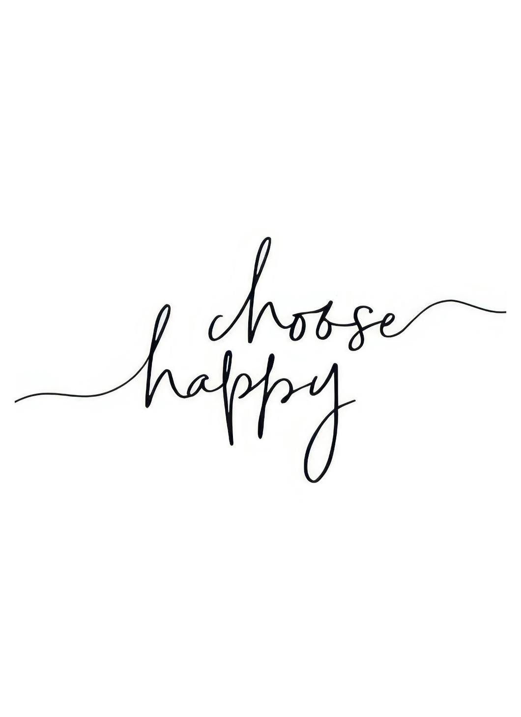 Choose Happy Poster (13x18 cm) - Posters met tekst
