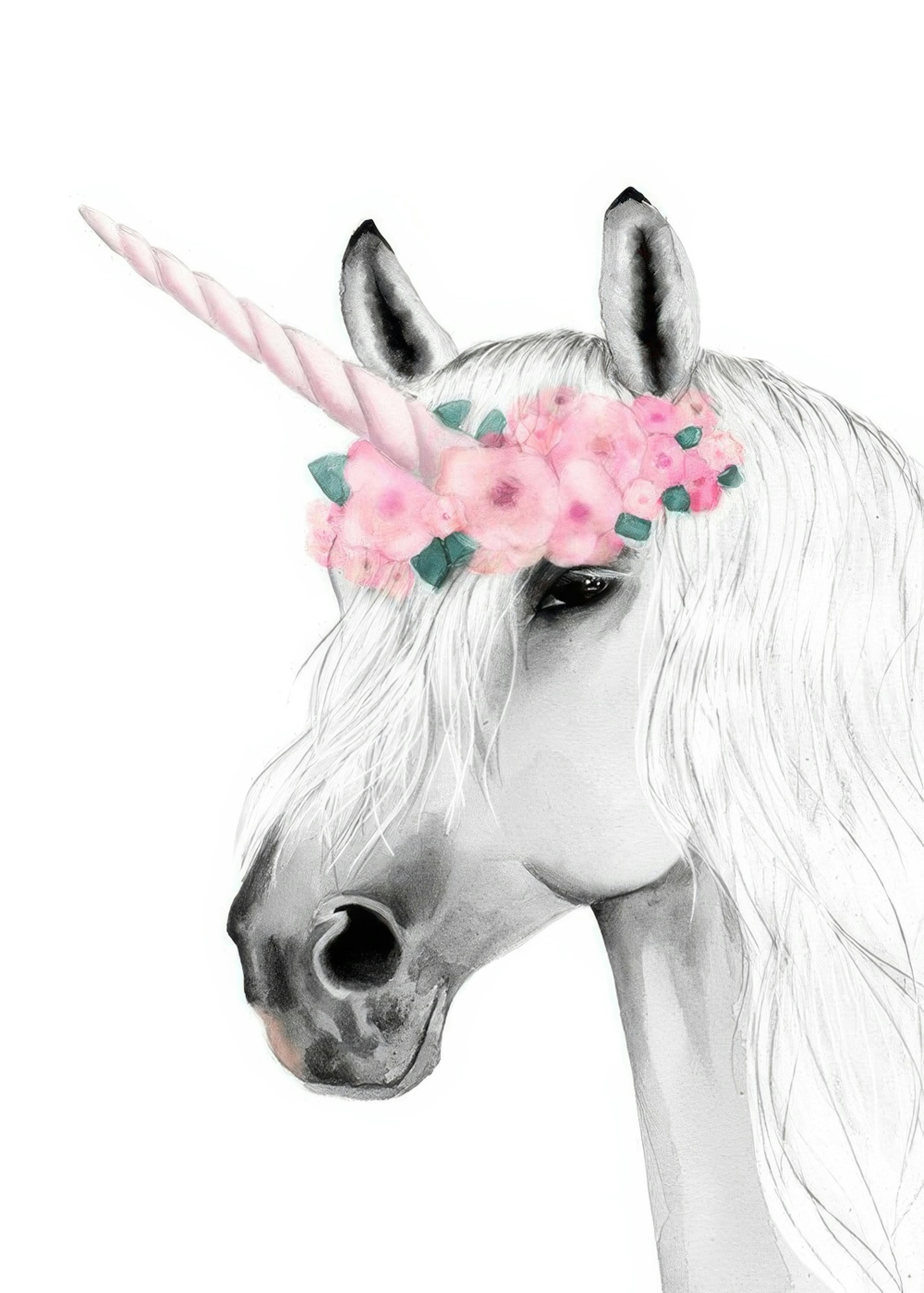 Unicorn Drawing Print 0