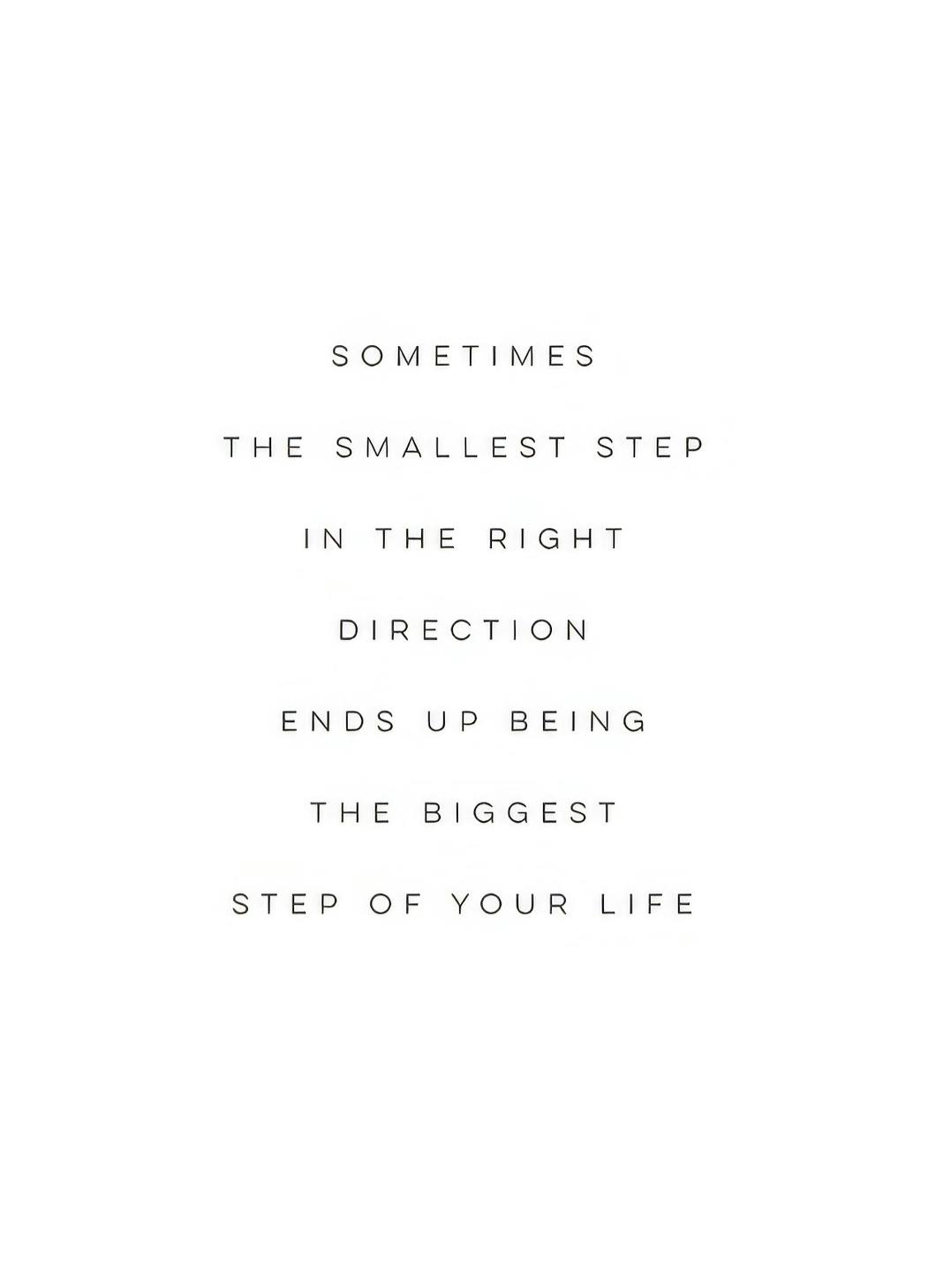 The Smallest Step Affiche (30x40 cm) - Affiches typographiques et citations