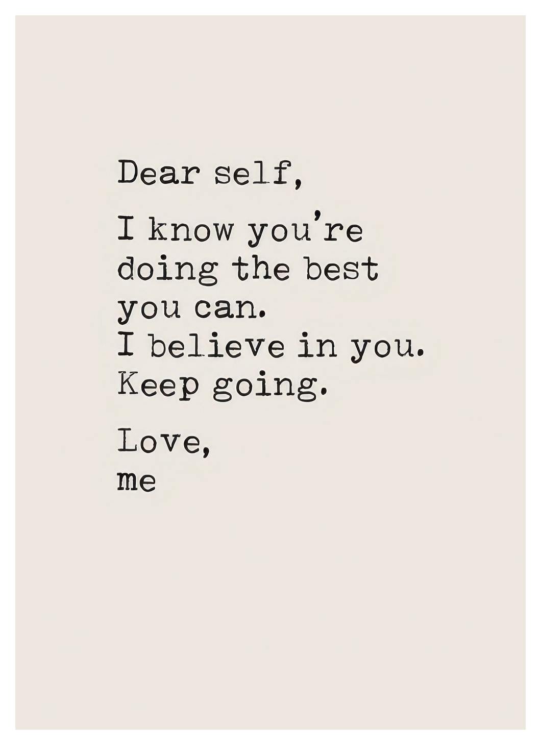 Dear Self Plakat (21x30 cm)- Plakaty z napisami