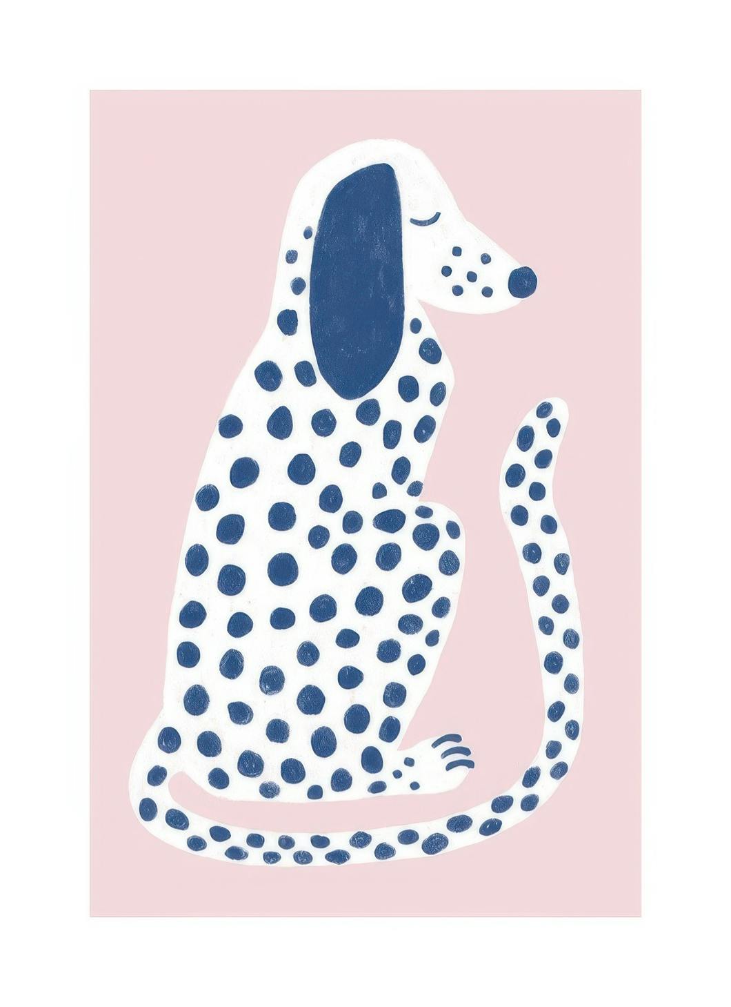 Pink and Blue Dalmatian Plakat (30x40 cm)- Plakaty dla dzieci