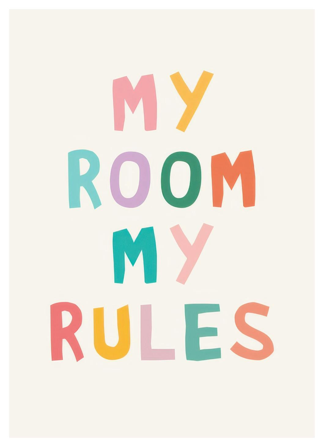 Prints - My Room My Rules Print (30x40 cm) - Kids wall art