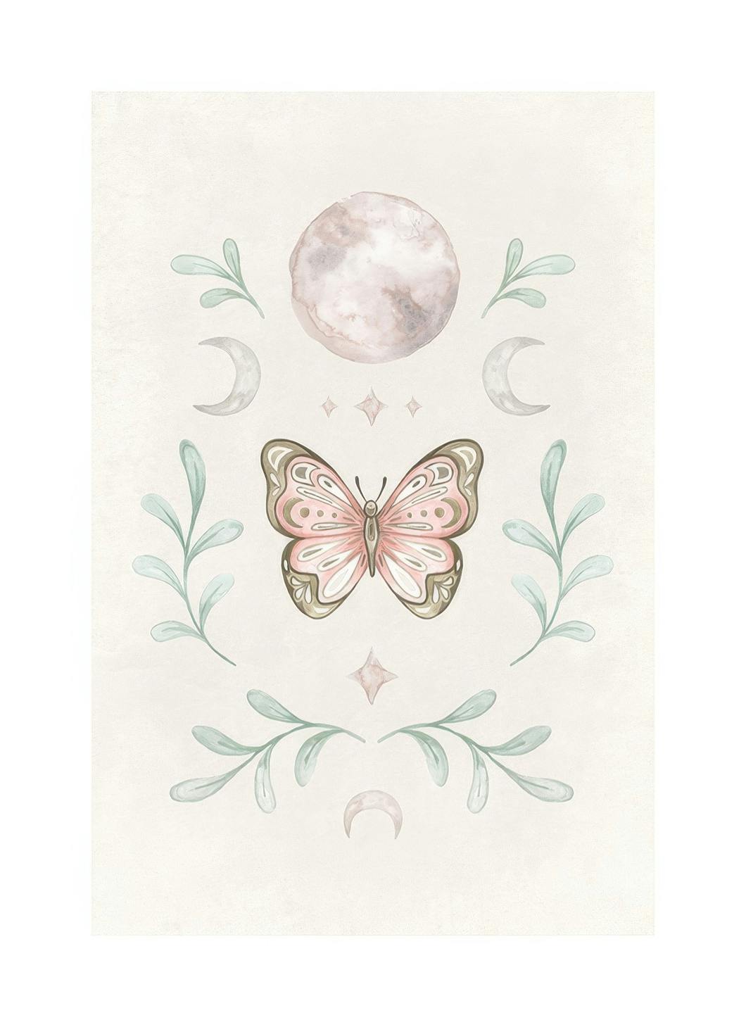 Butterfly Moon Poster (30x40 cm)