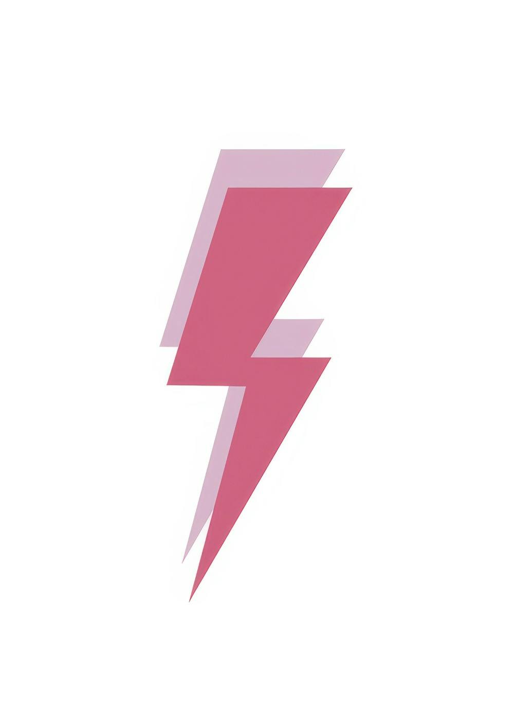 Pink lightning bolt graphic illustration in two shades of pink on a white background, for a playful poster.