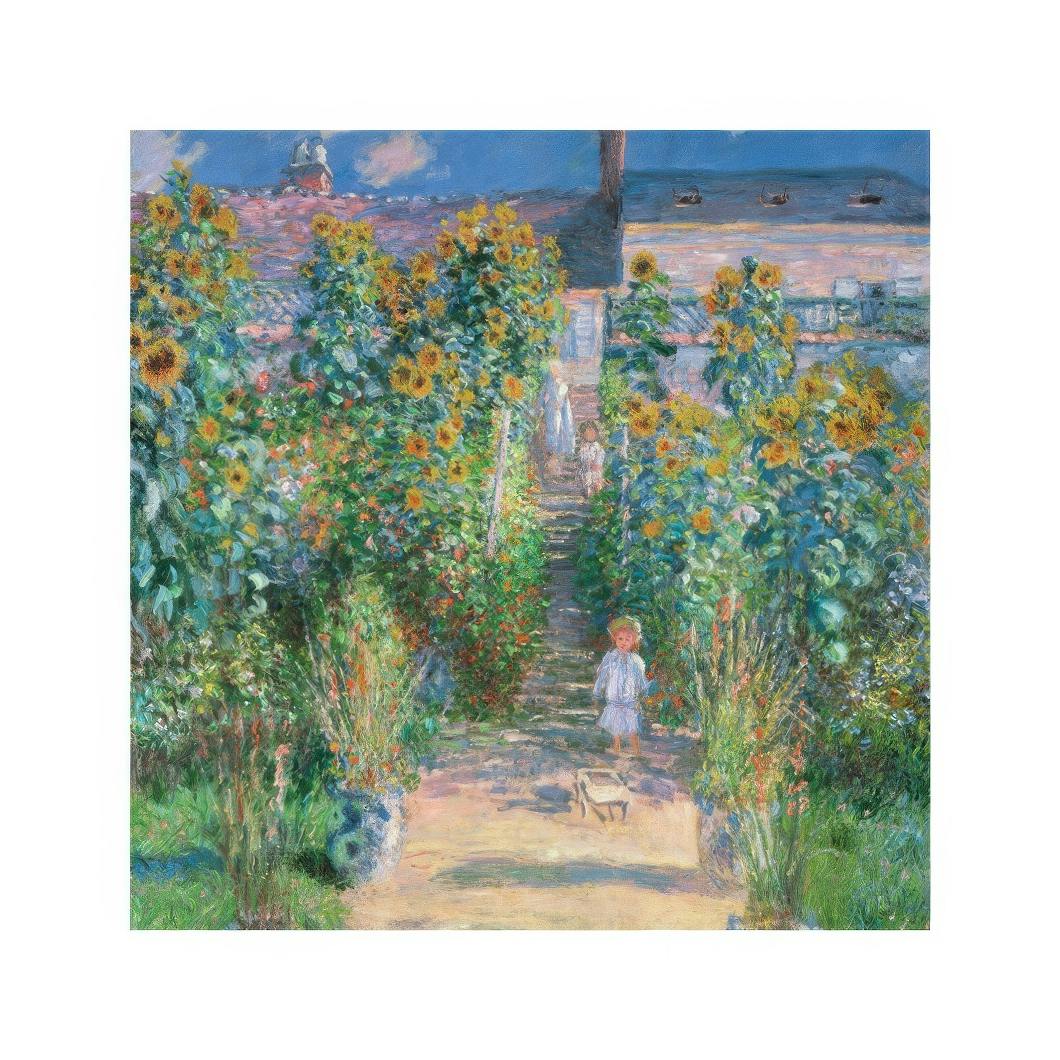 Monet - The Artist's Garden at Vétheuil Square Plakat (50x50 cm) - Plakater > Malerier fra kjente kunstnere > Monet Plakat