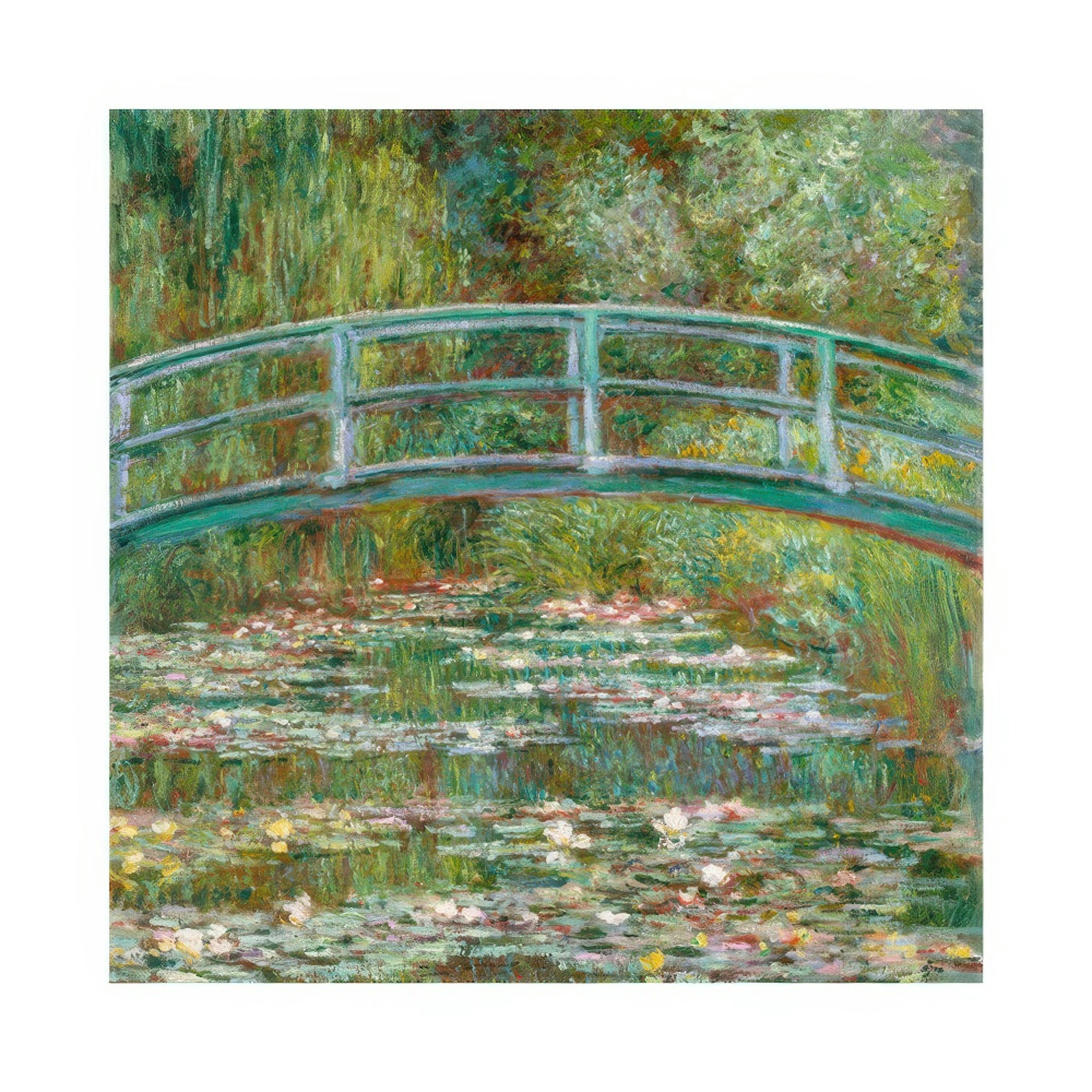 Monet - Bridge Over a Pond of Water Lilies Square Print 0