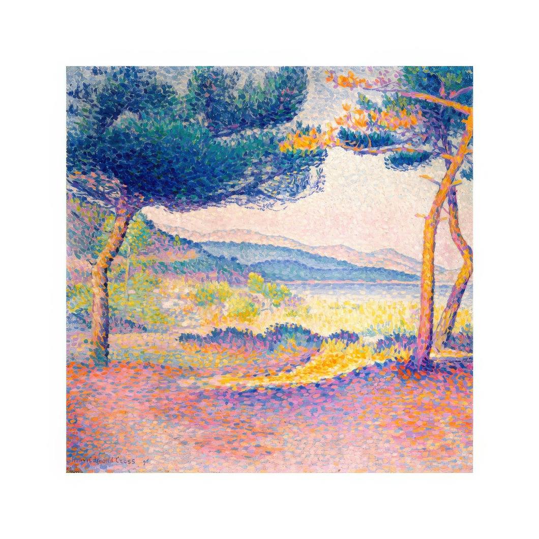 Henri-Edmond Cross - Pines Along the Shore Square Print (50x50 cm)