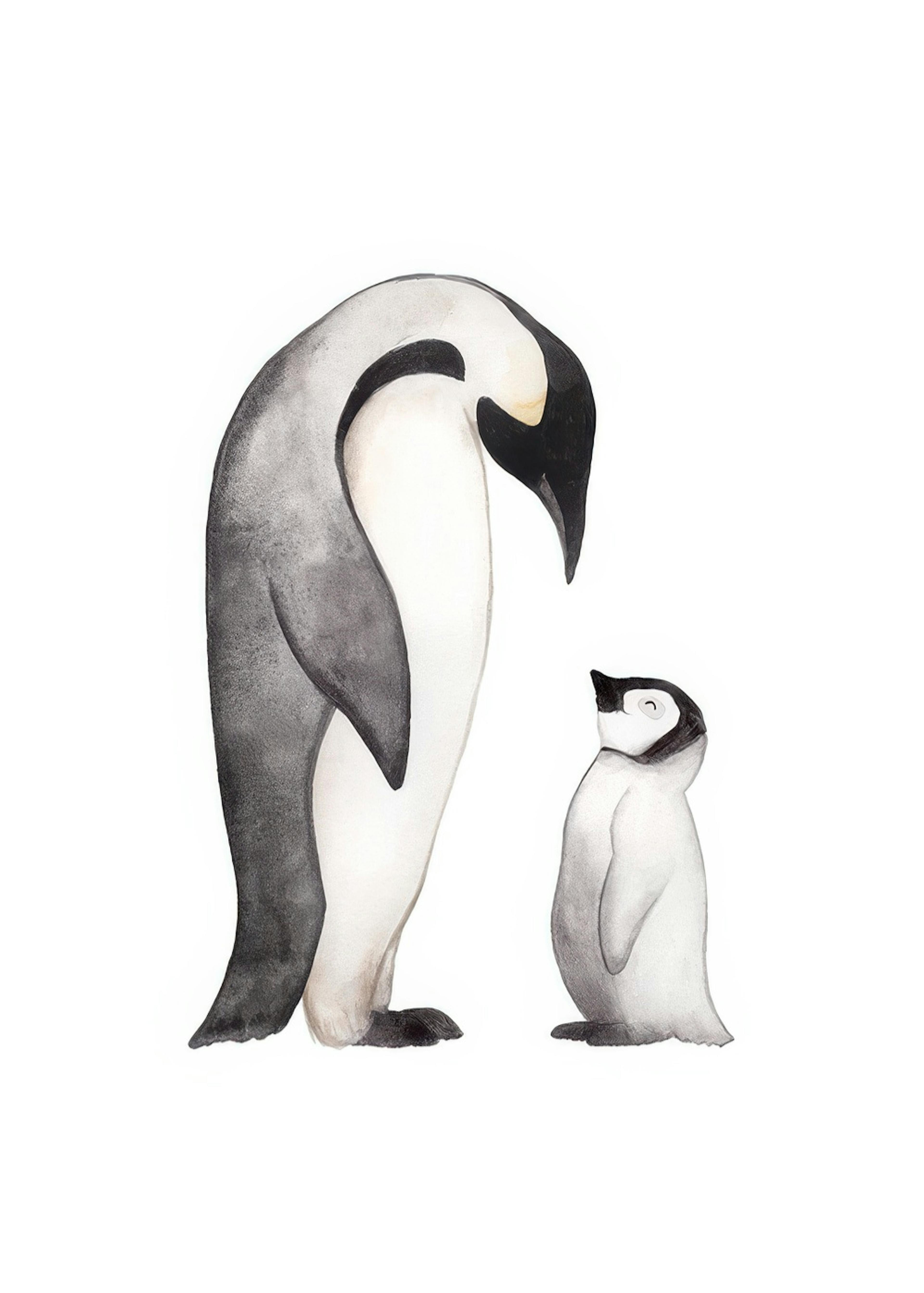 Watercolor Penguin Family Print 0