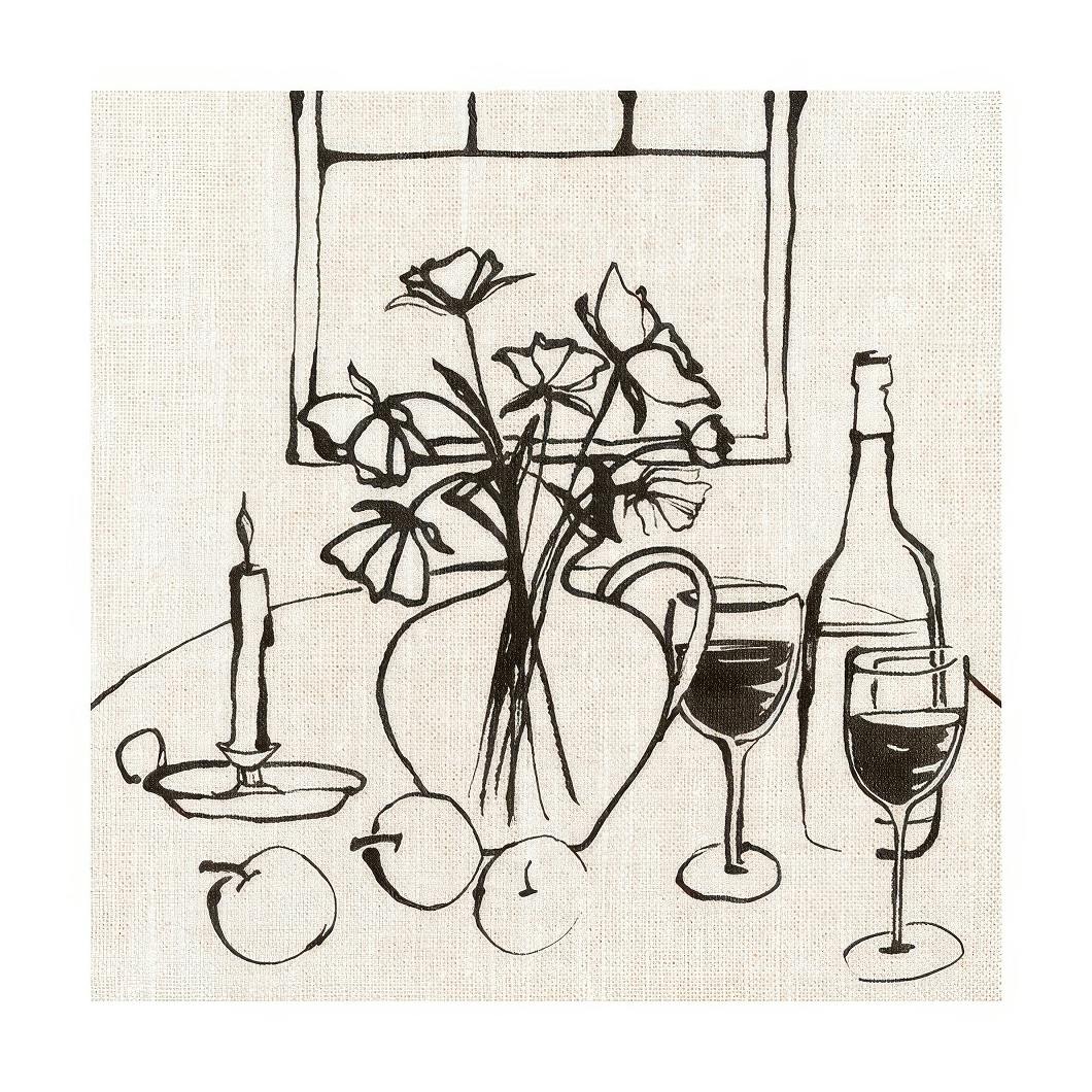 Après le Dîner Poster (50x50 cm)- Posters de vinho & cocktails