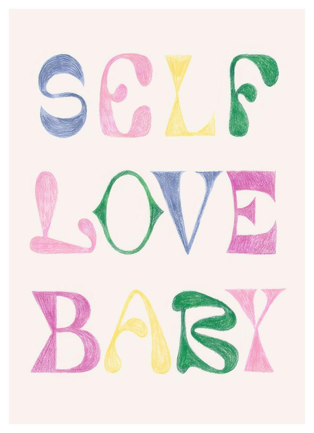 Self Love Baby Affiche (21x30 cm) - Affiches typographiques