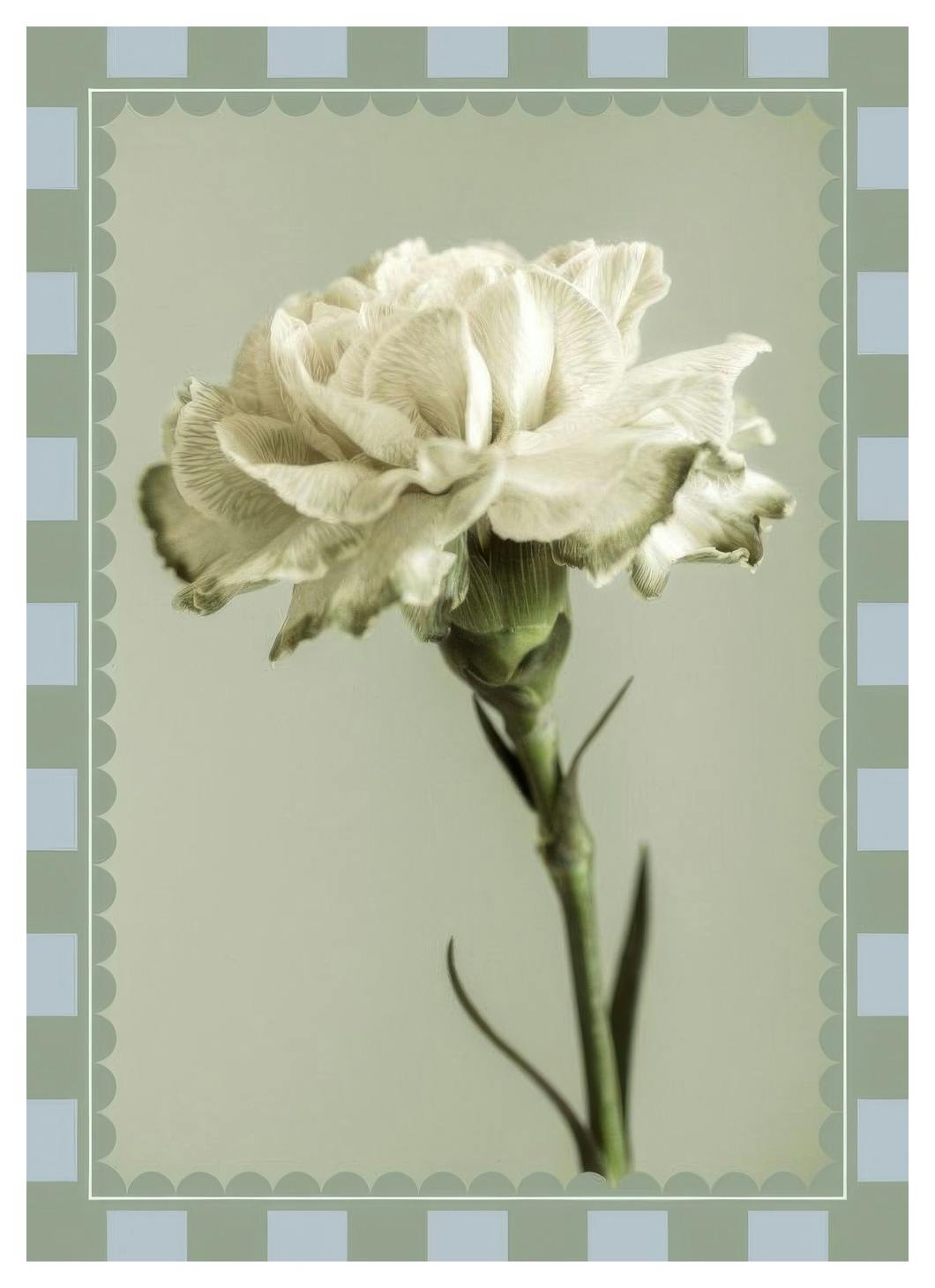 Checkered Flower No2 Poster (21x30 cm) -  Poster mit Blumenmotiven