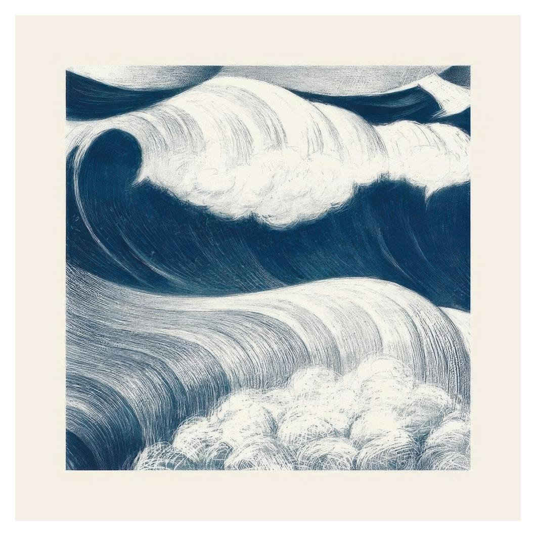 Vintage Wave Print (50x50 cm)