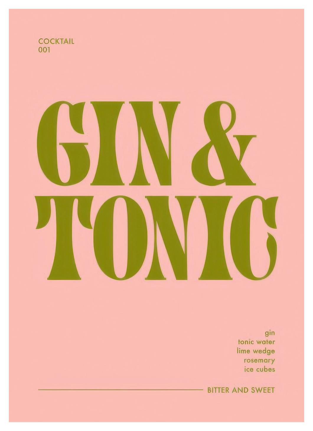 GT Cocktail Print (21x30 cm)- Wine & Cocktails posters