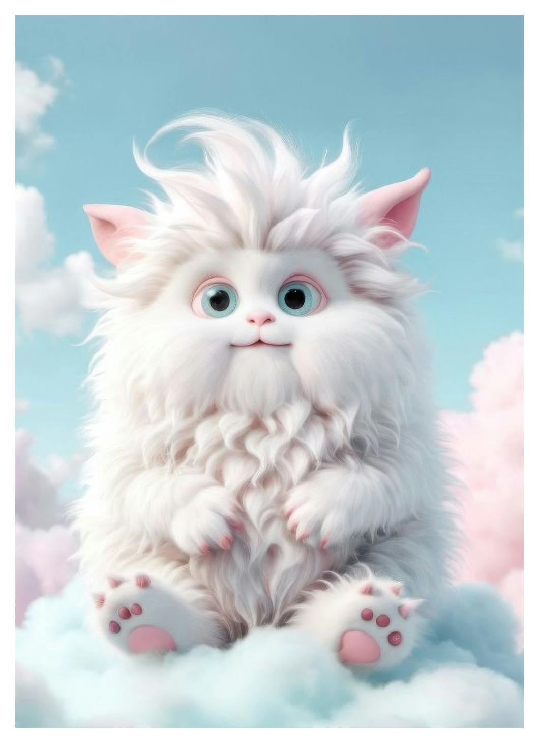 Prints - Fluffy Creature No2 Print (30x40 cm) - Kids wall art