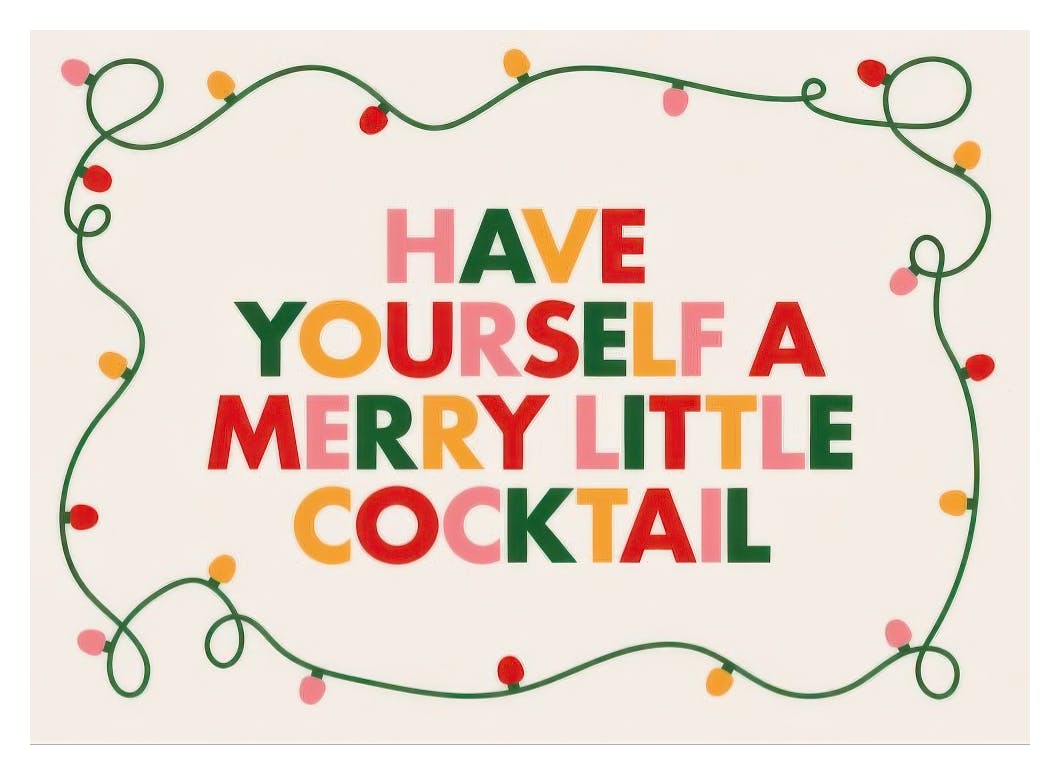 Merry Little Cocktail Plakat (21x30 cm)- Wino i koktajle
