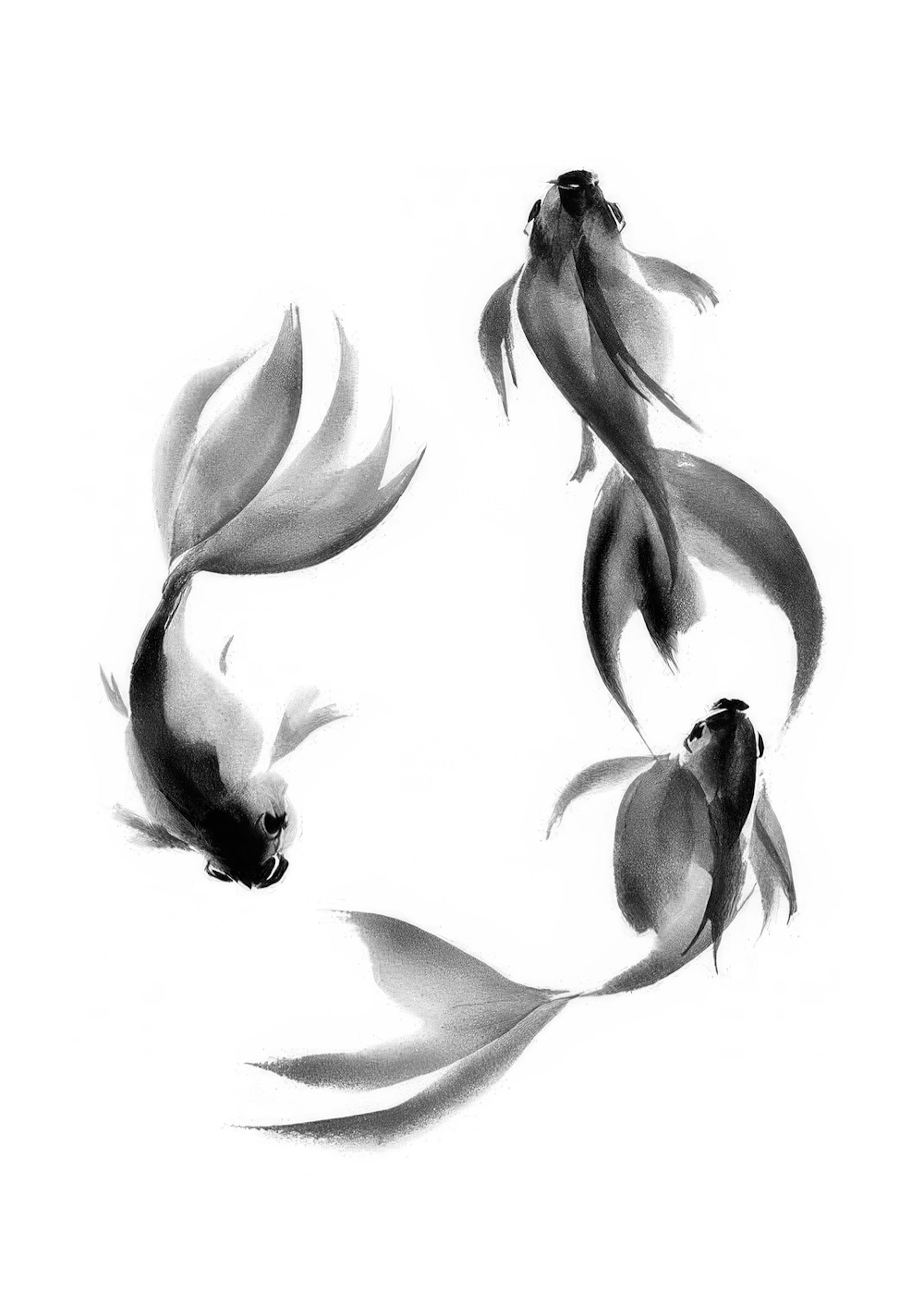 Watercolor Fish Circle Poster 0