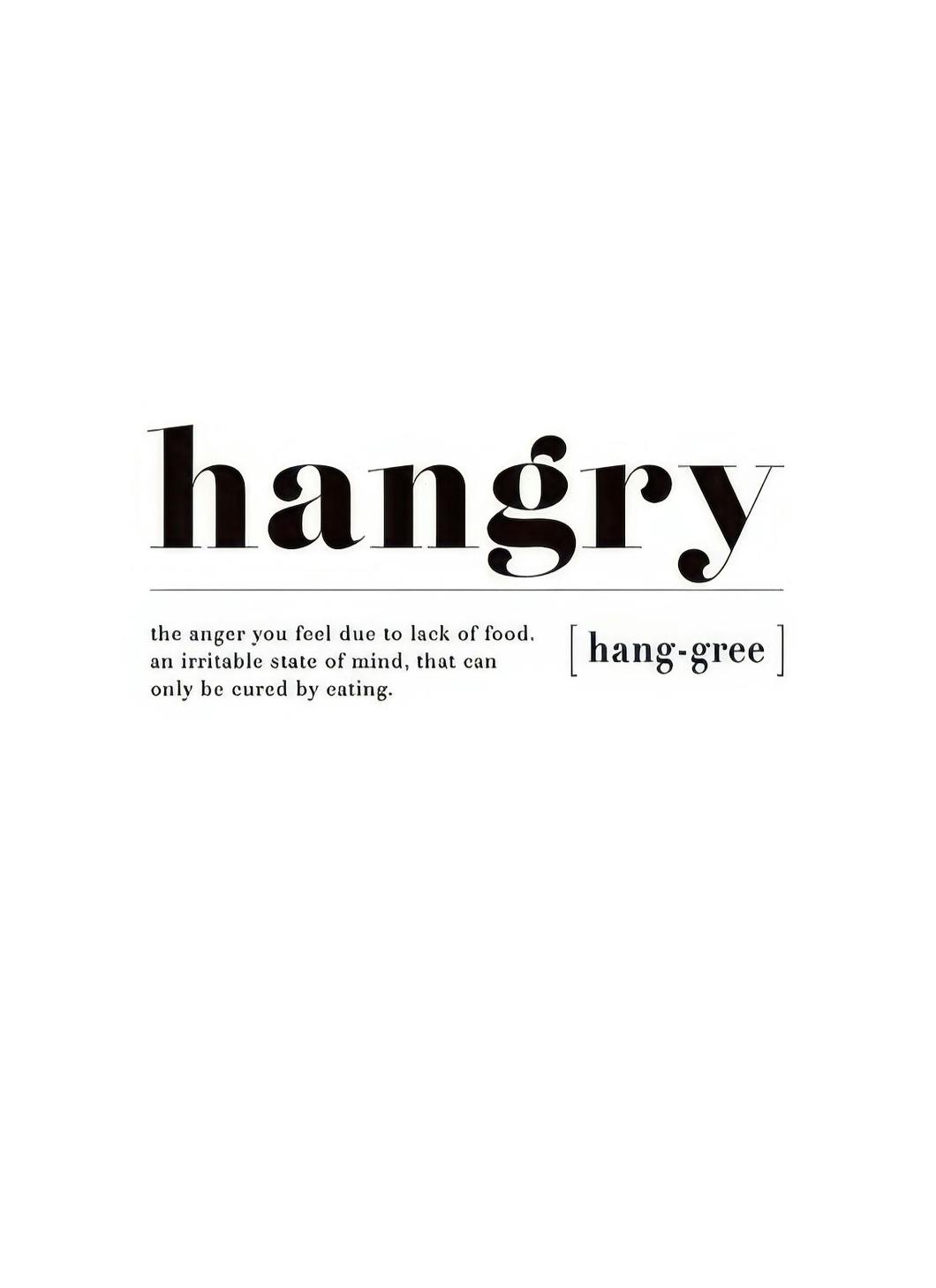 Hangry Affiche (21x30 cm) - Affiches typographiques et citations