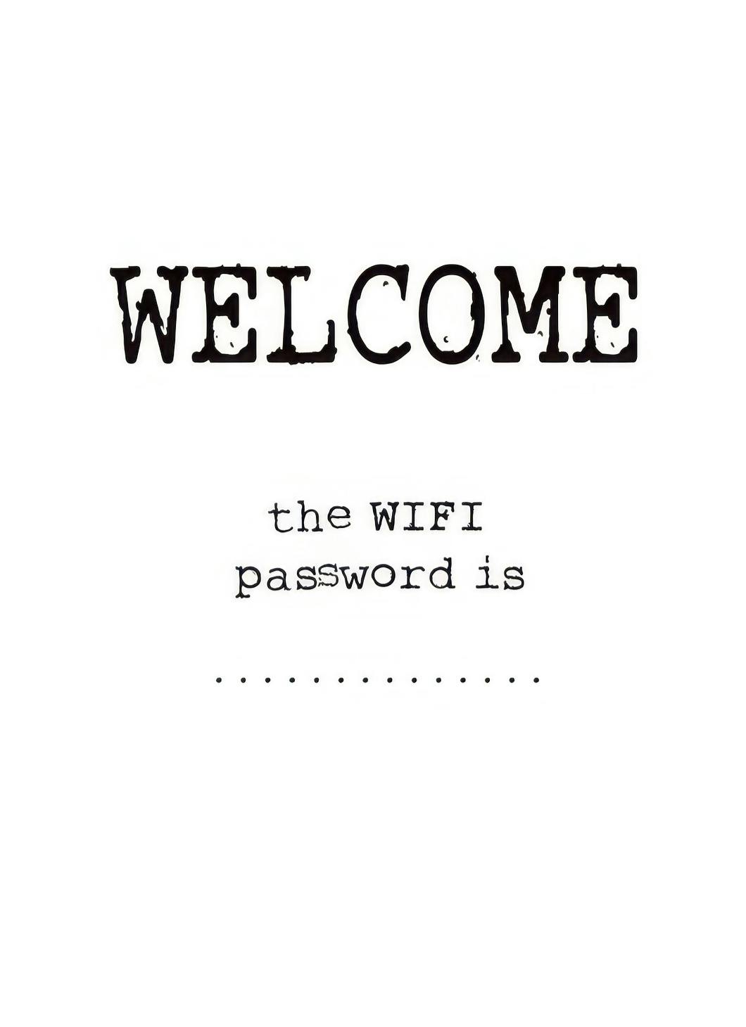 Wifi Password Poster (13x18 cm)- Quadros com texto