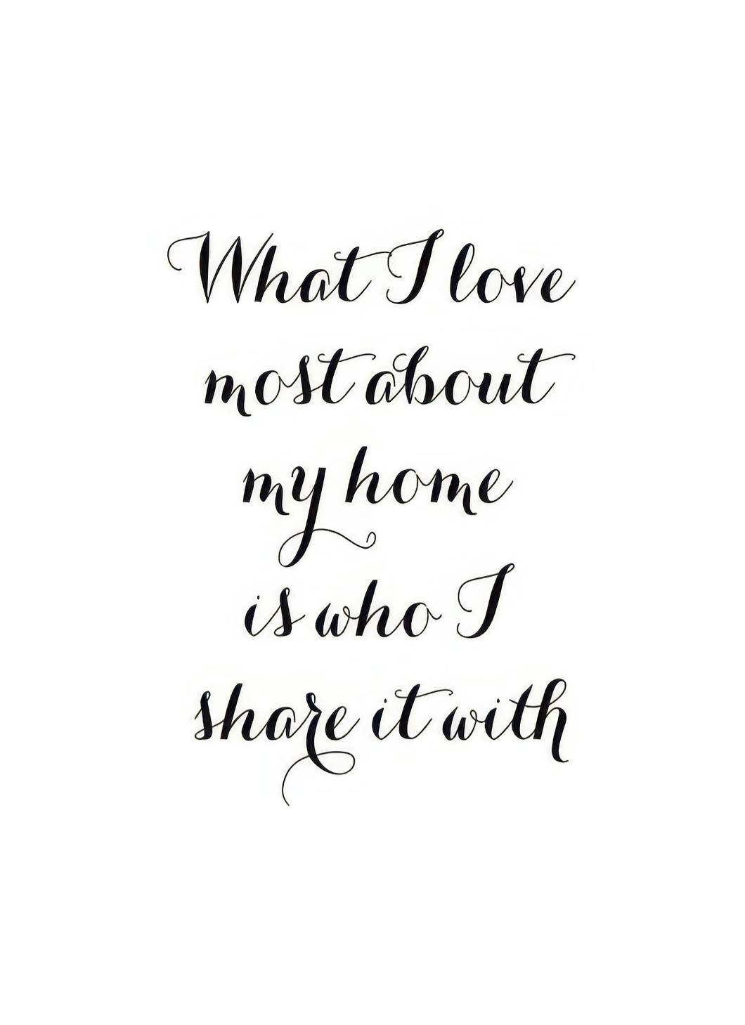 What I Love Most, Poster (13x18 cm) - Posters met tekst