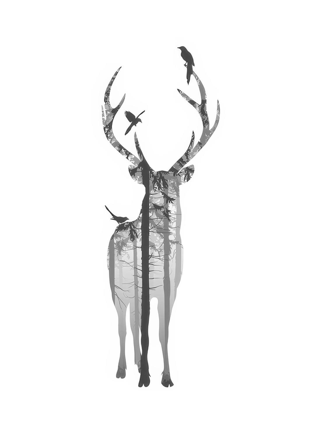 Forrest Silhouette, Plakat (30x40 cm) - Plakater > Svarthvitt plakater