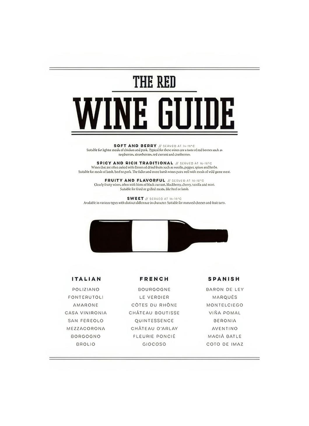 Prints - Red Wine Guide, Print (50x70 cm) - Black & white prints