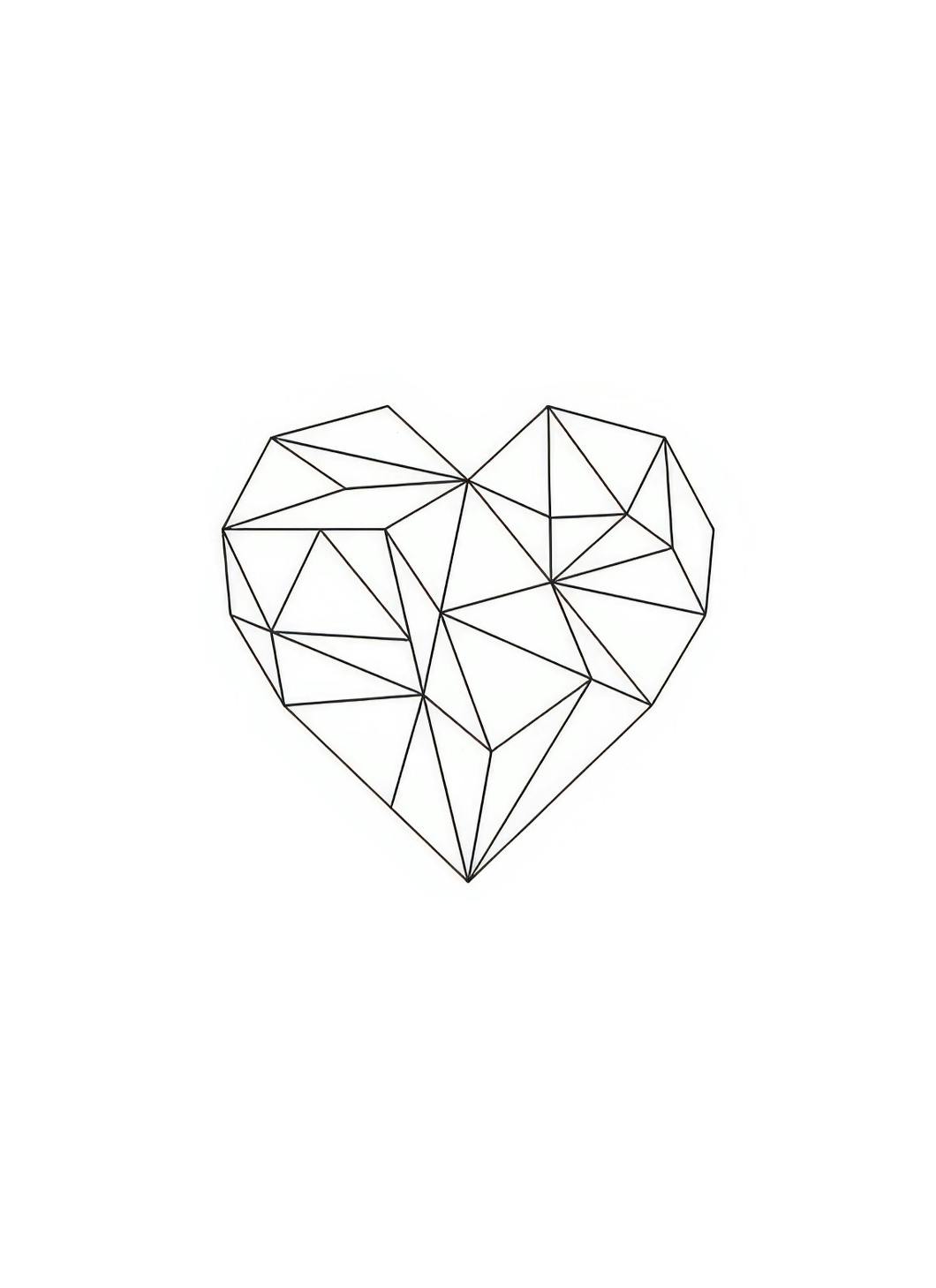 Geometric Heart, Poster (13x18 cm) - Grafische posters