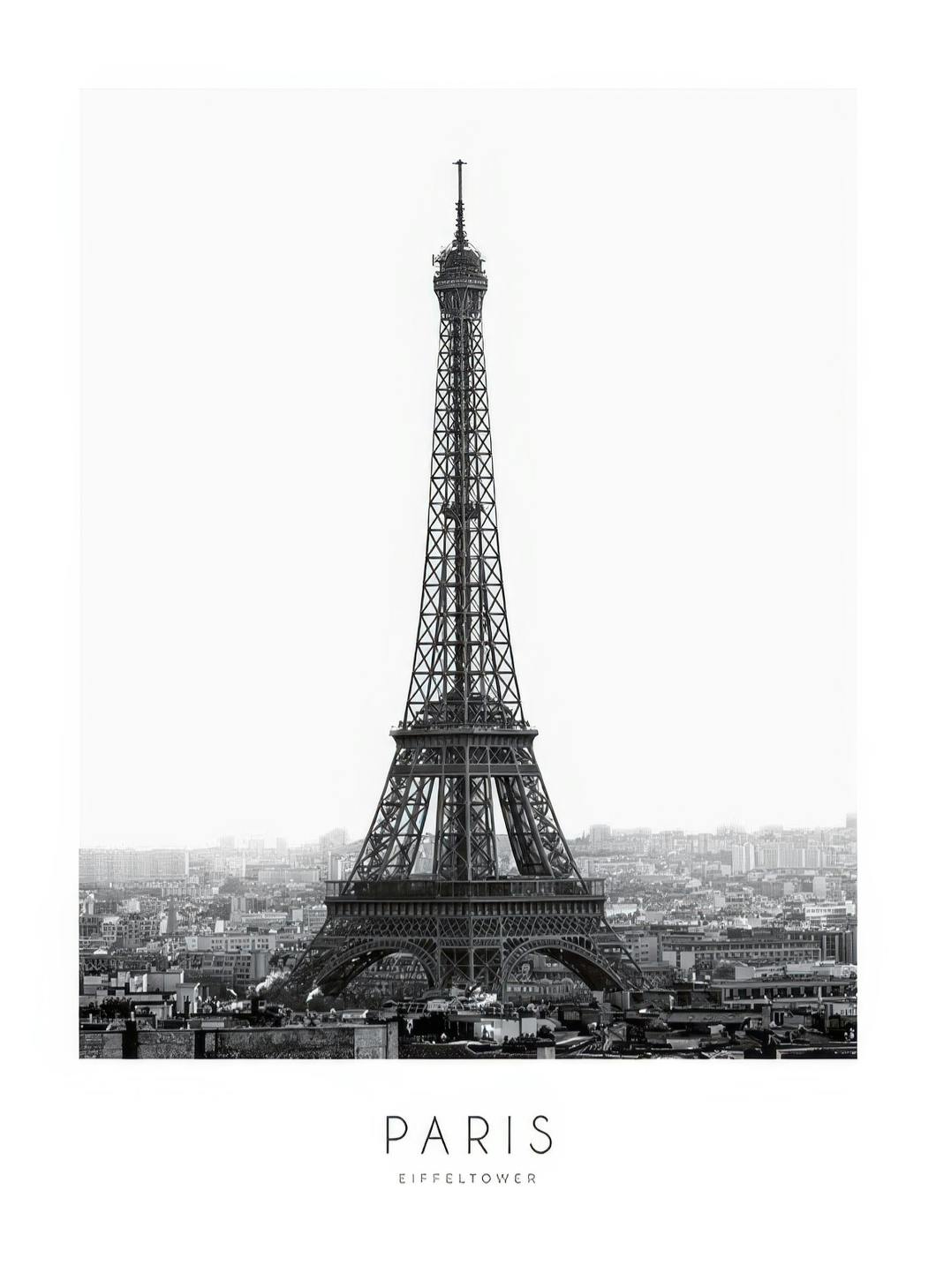 Eiffel Tower, Plakat (50x70 cm)- Czarno-białe plakaty