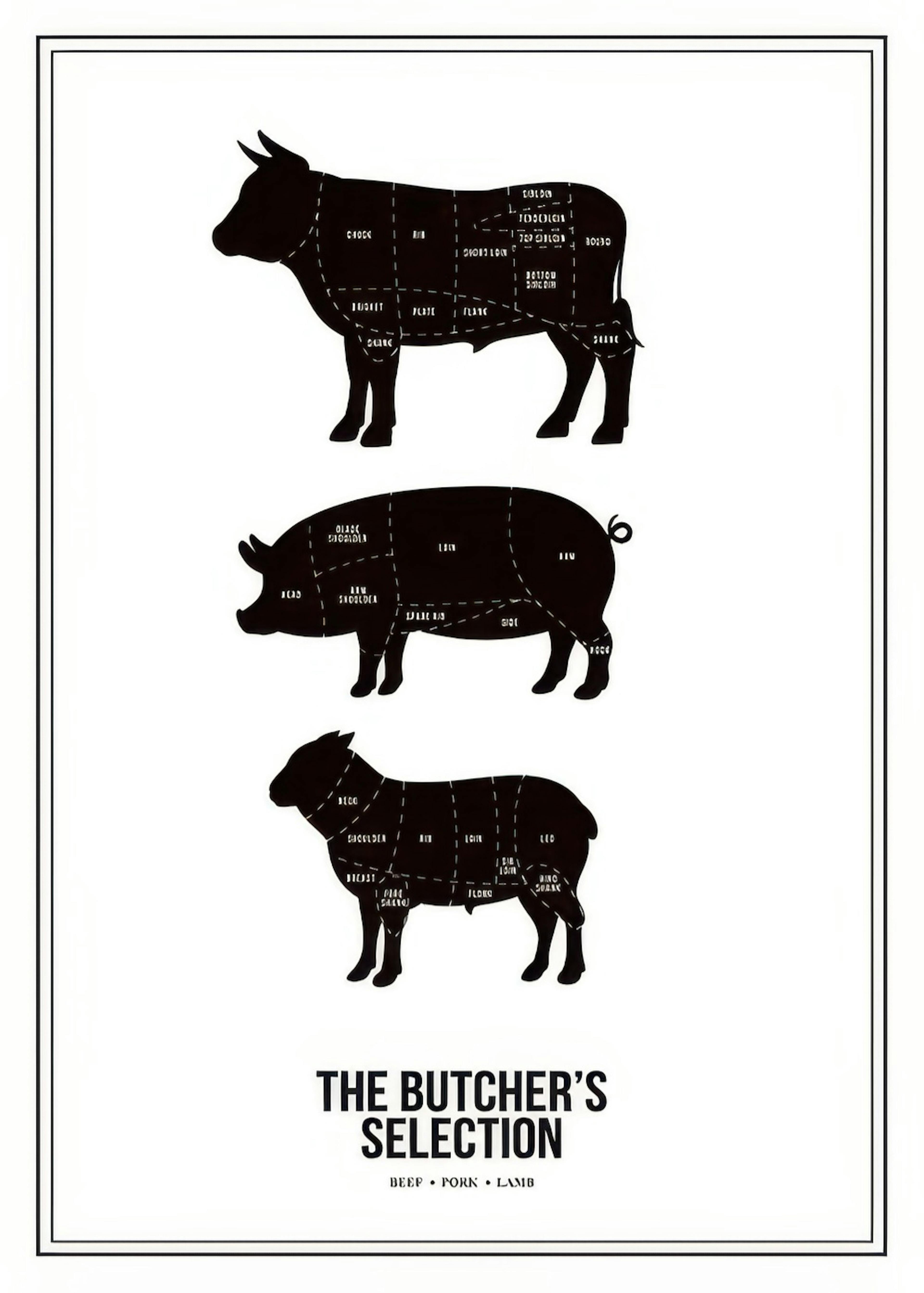 Butchers Beef Cuts, Poster 0