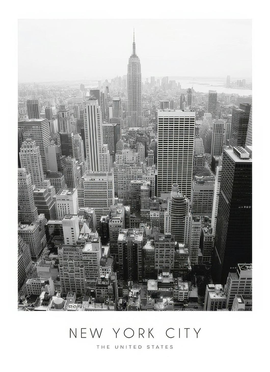 New York City Affiche (50x70 cm) - Affiches noir et blanc
