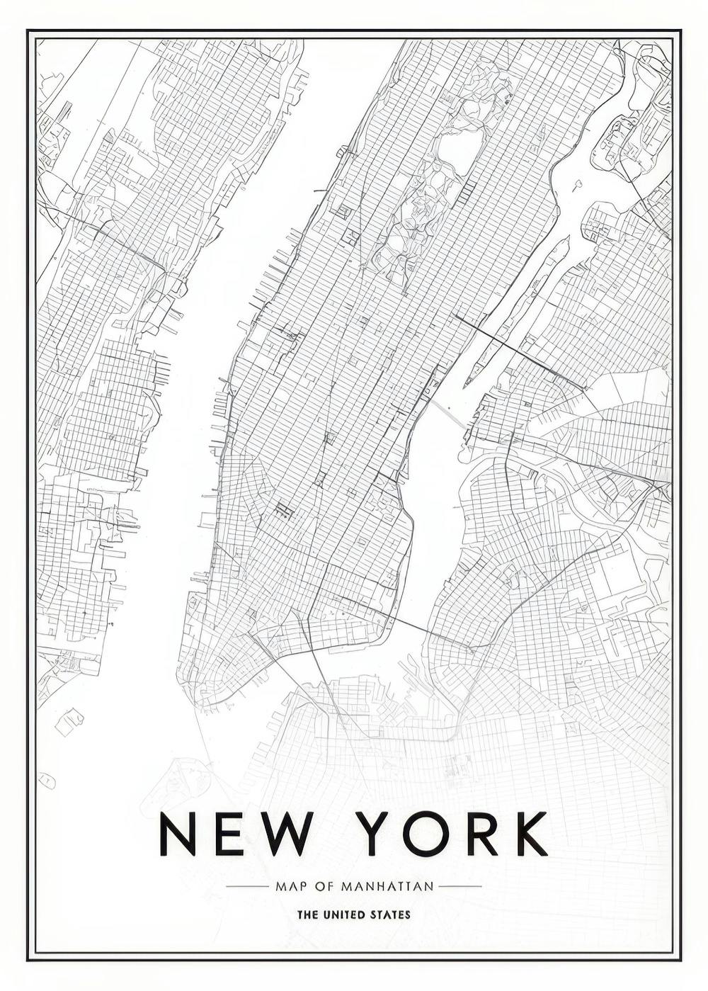 New York Map Print 0